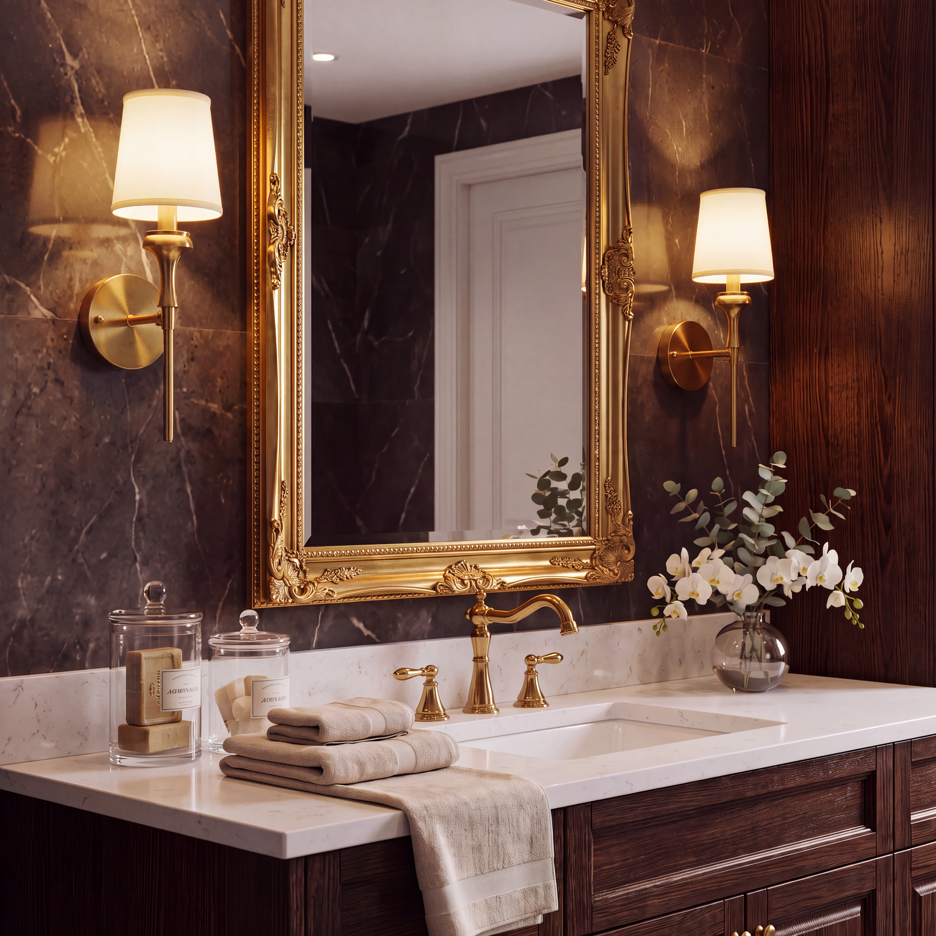 Livspace Allure Wall Light | White + Brass