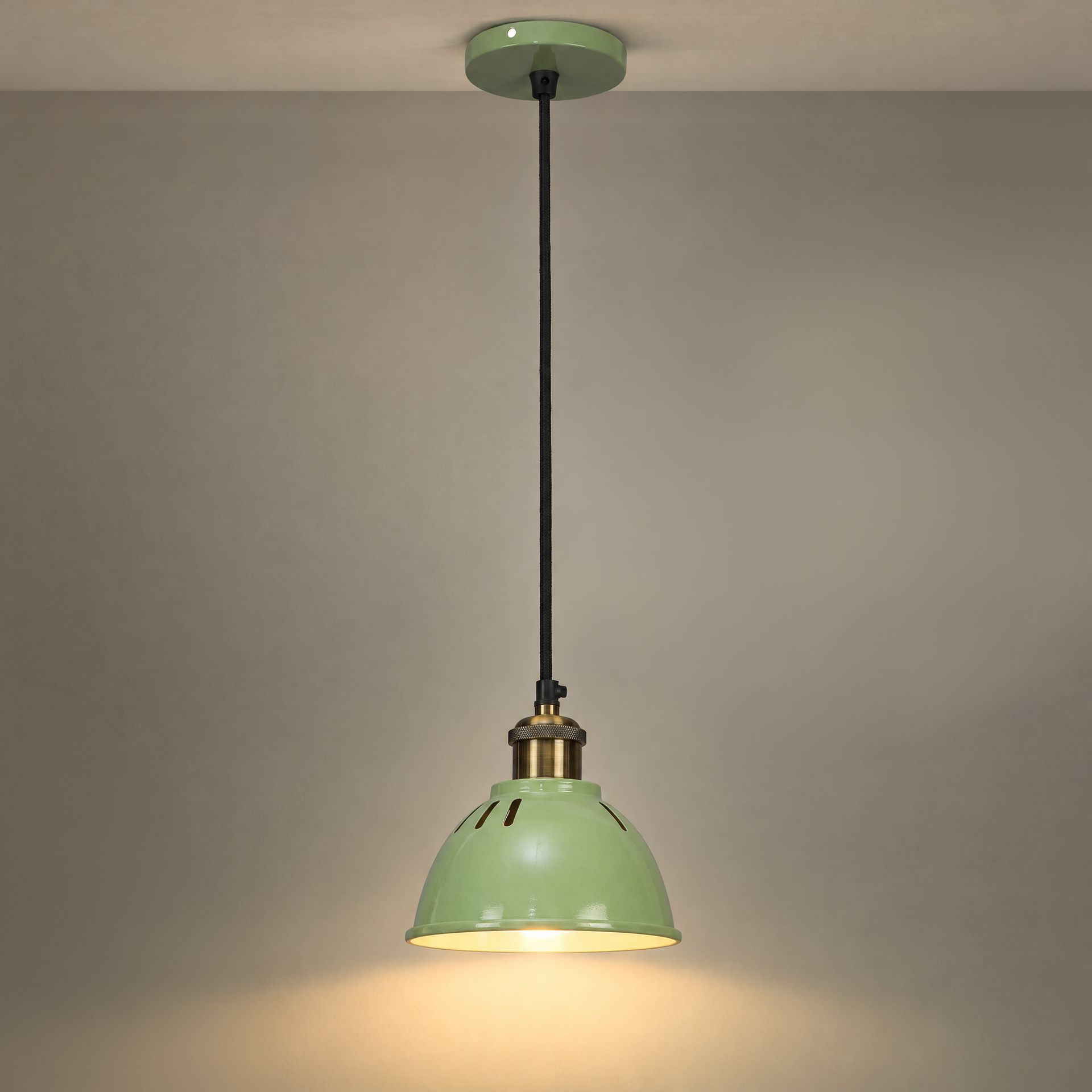 Livspace Asmund Darnar Green Metal Pendant Light | Green