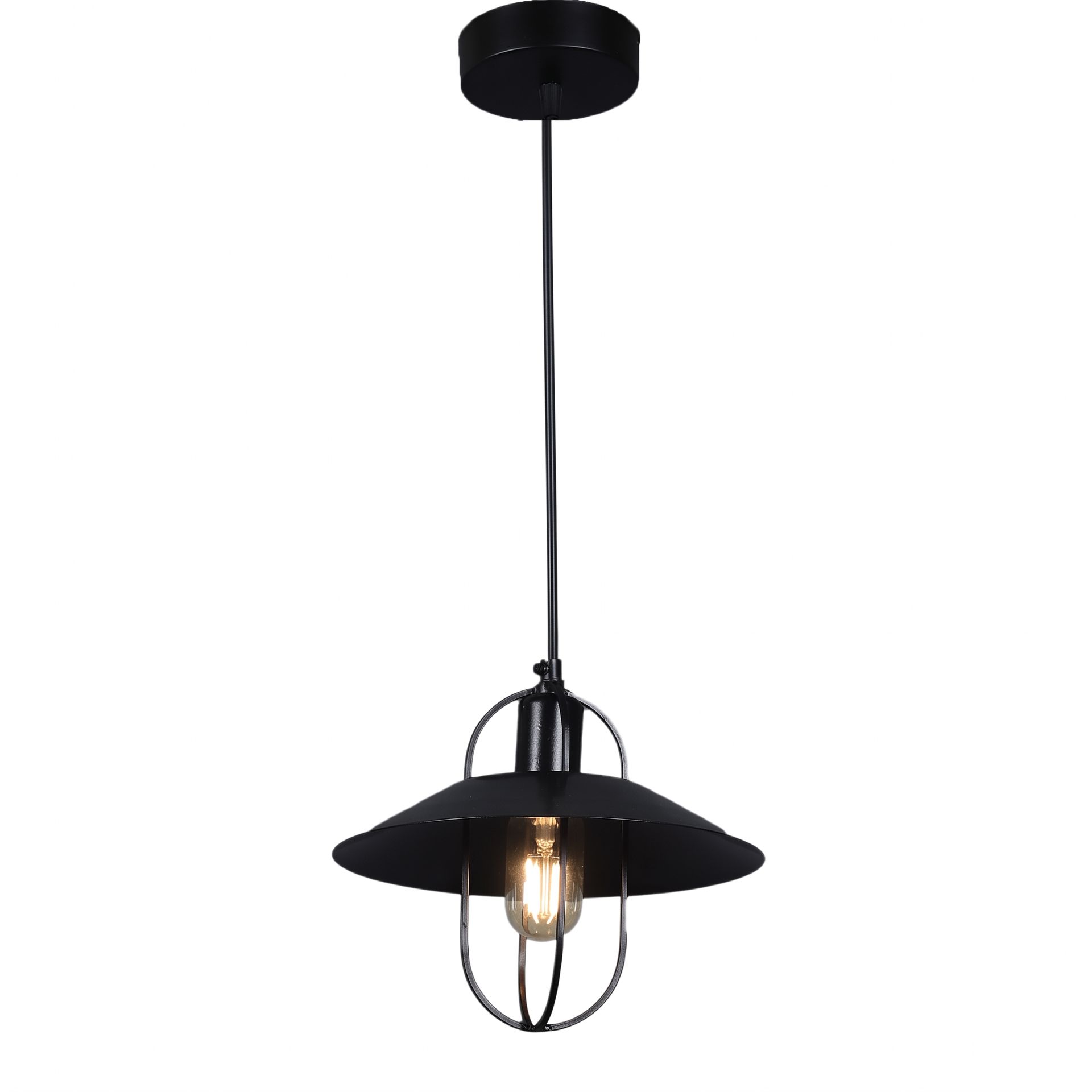 Livspace Belindra Luxury Style Black Metal Pendant Light | Black