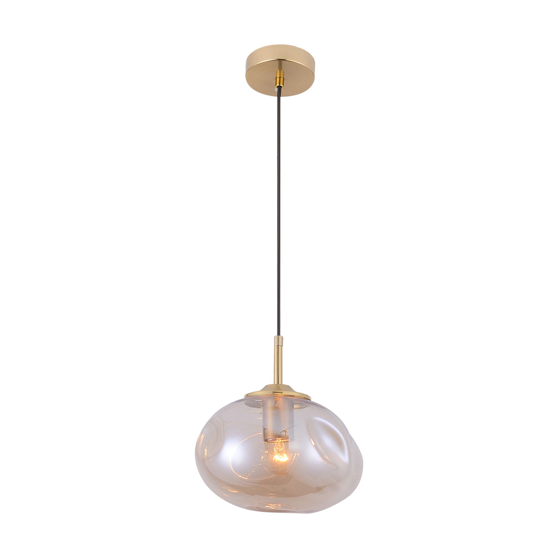 Livspace Bubble Pendant | Amber + Brass