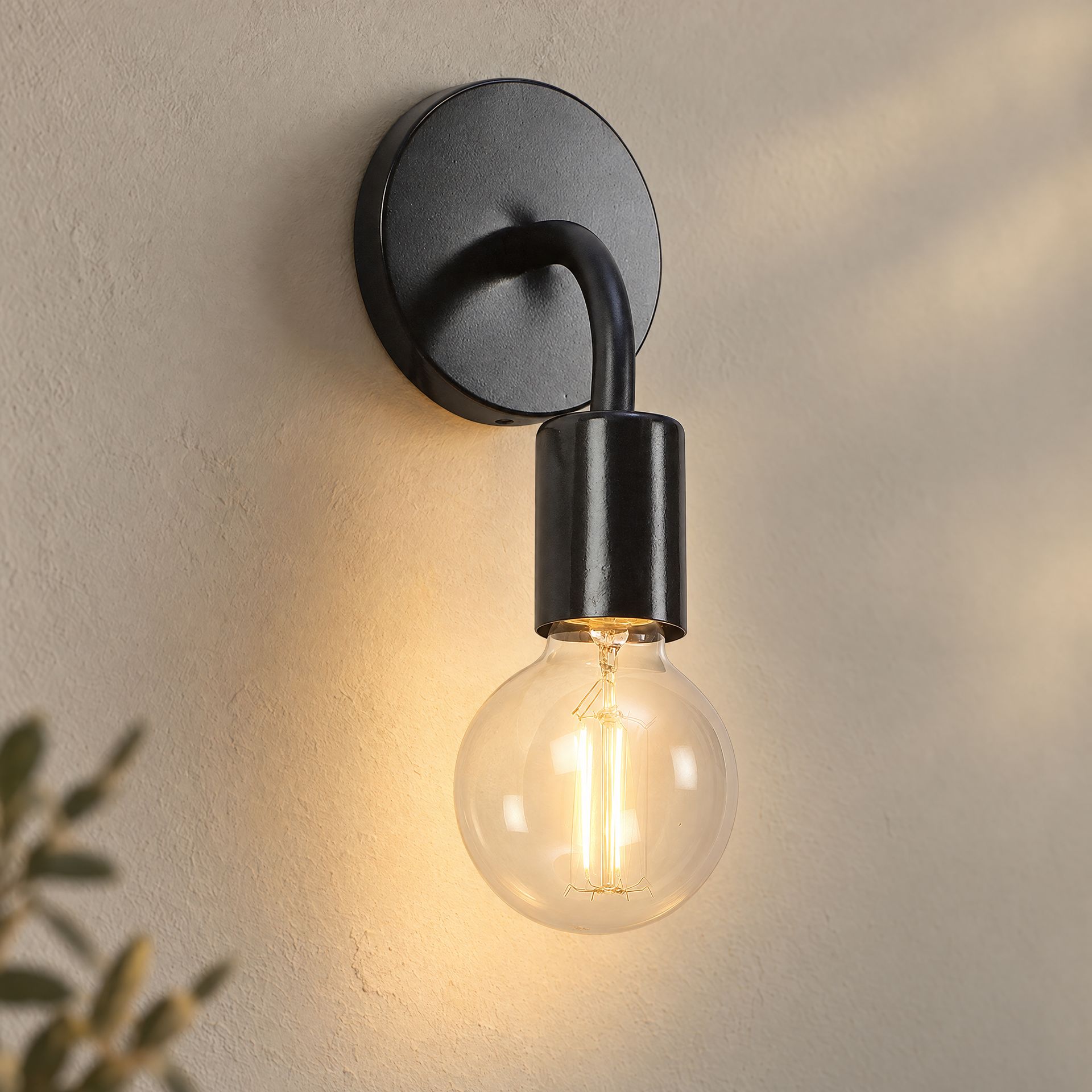 Livspace Castle Black Metal Wall Light | Black