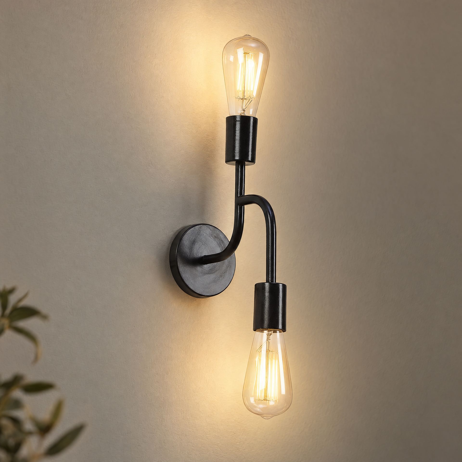 Livspace Catania Black Metal Novelty Wall Light | Black