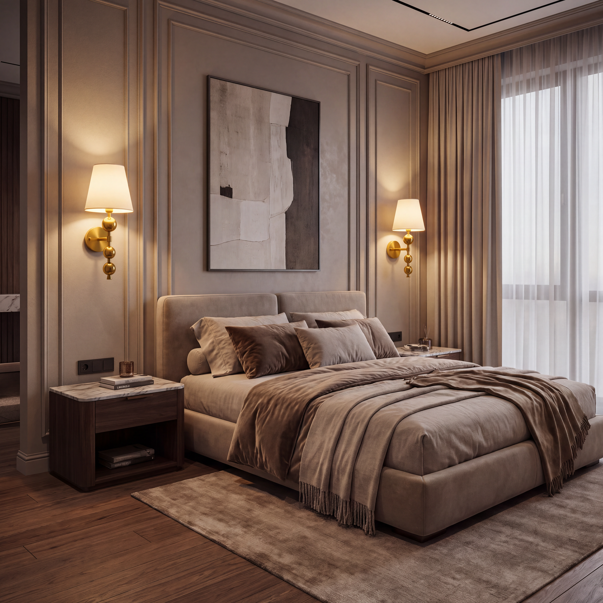 Livspace Charm Wall Light | White + Brass