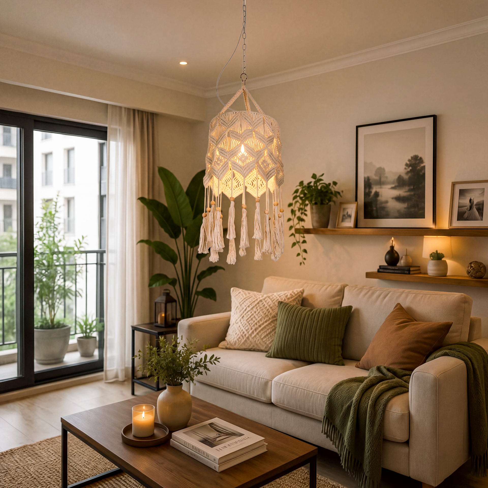 Livspace Cord Pendant | White