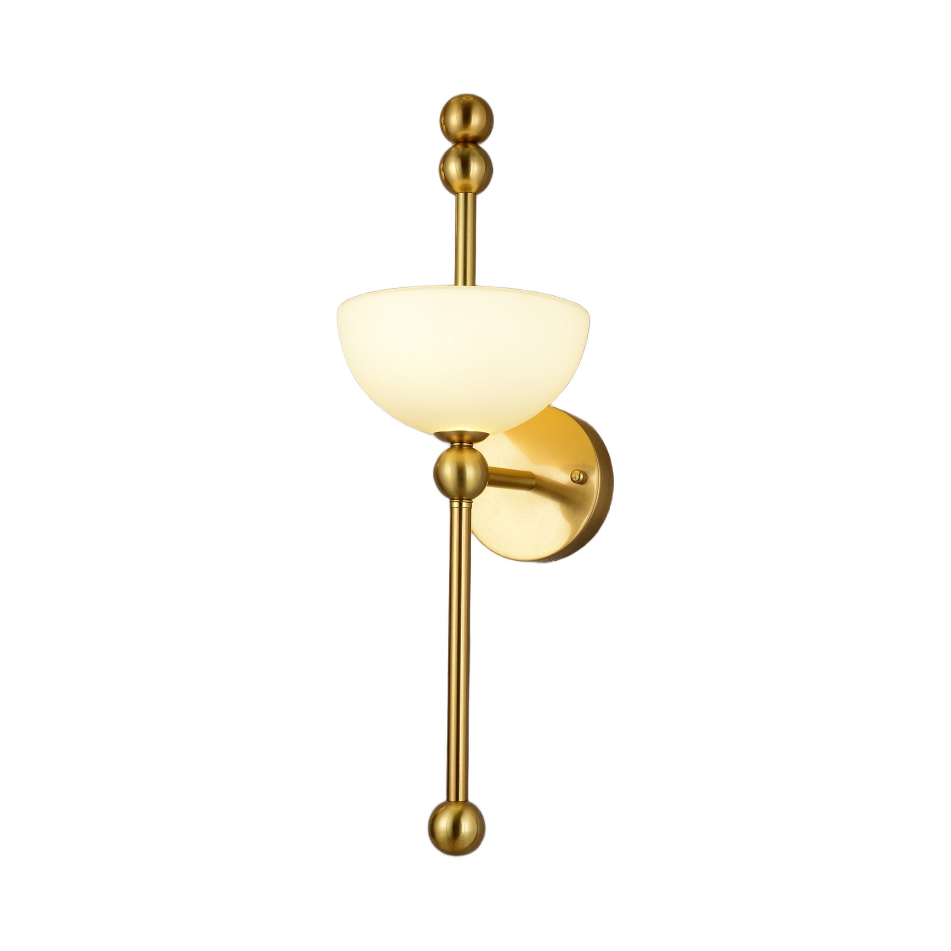 Livspace Coupe Wall Light | White + Brass