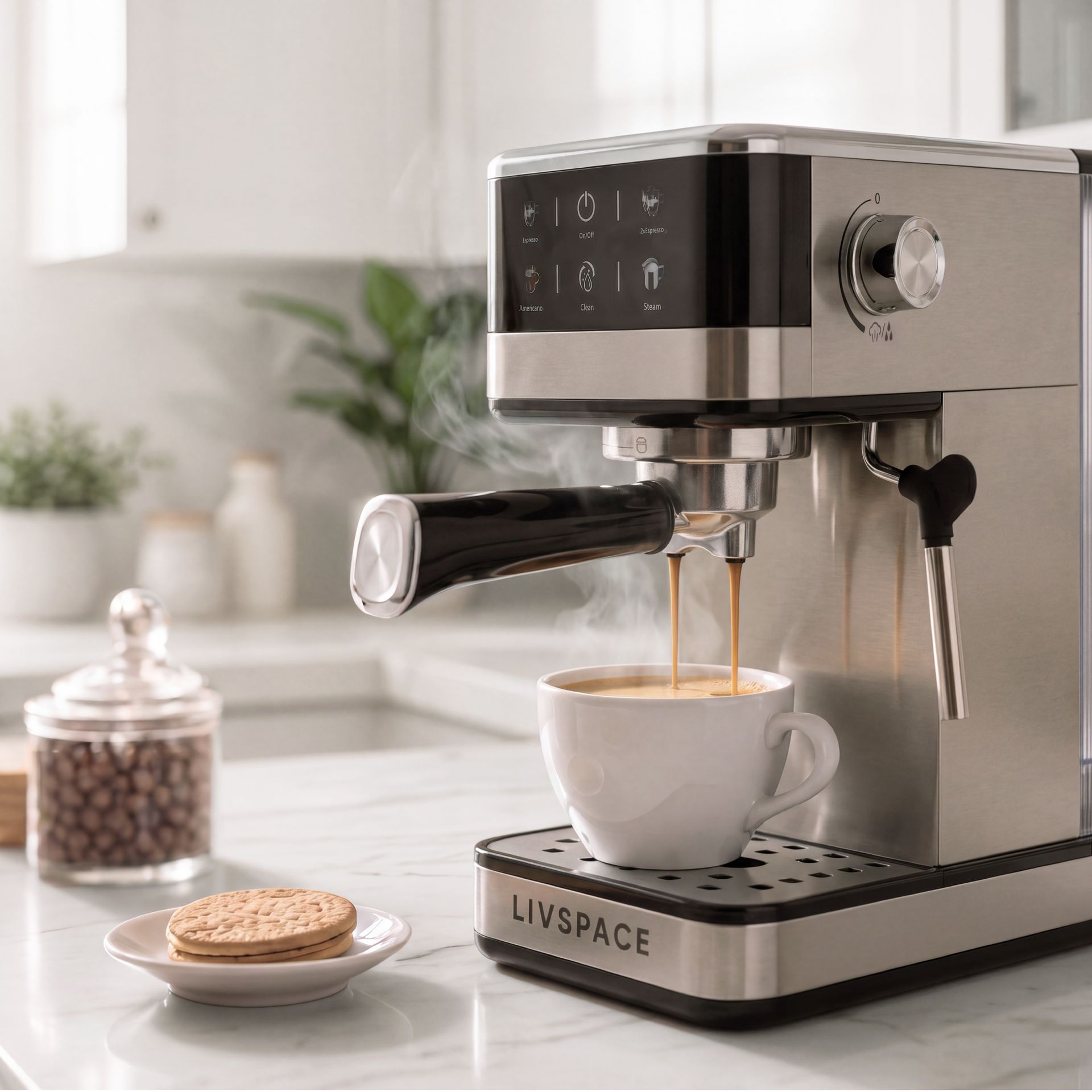Livspace Espresso Coffee Machine 1.2 L - Digital