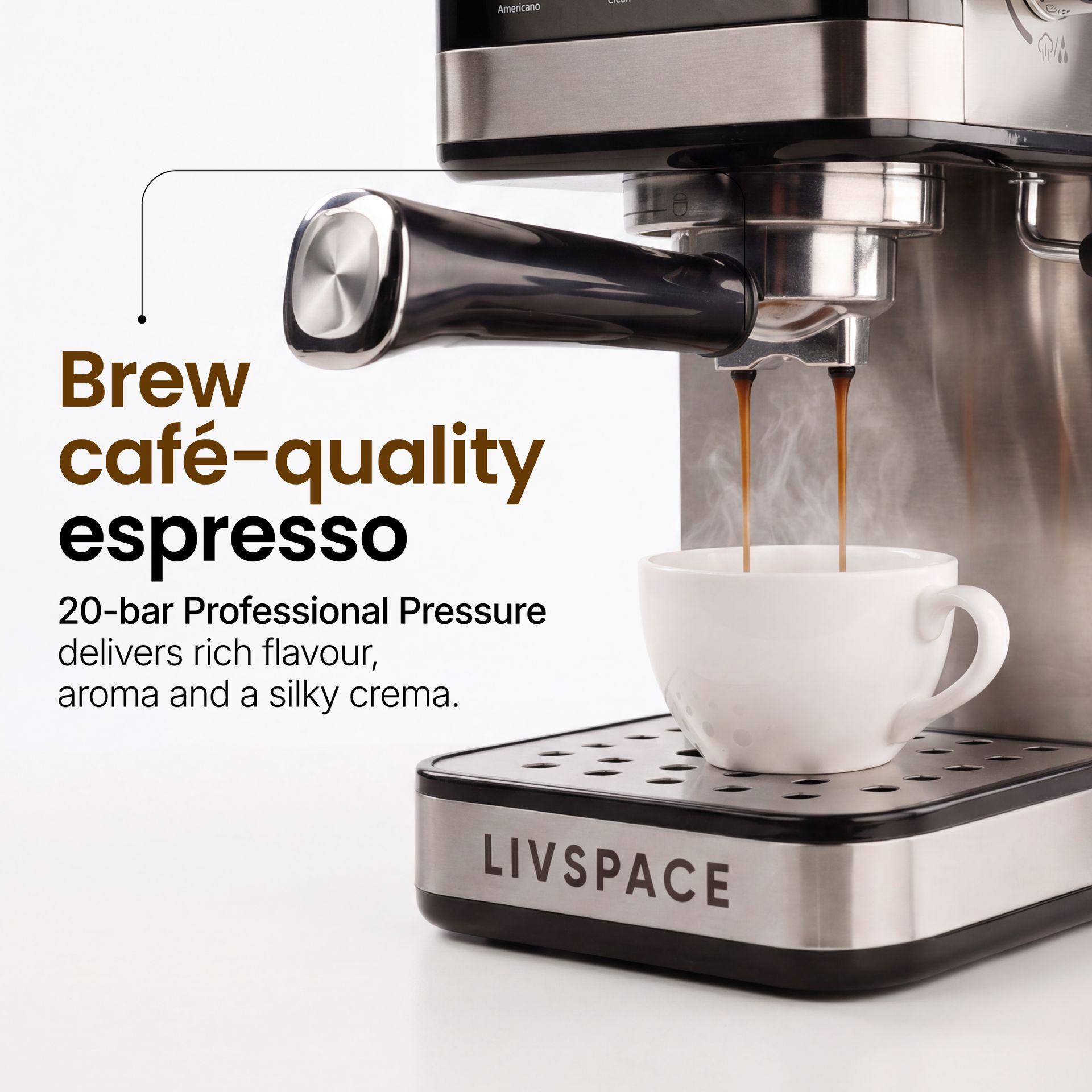 Livspace Espresso Coffee Machine 1.2 L - Digital