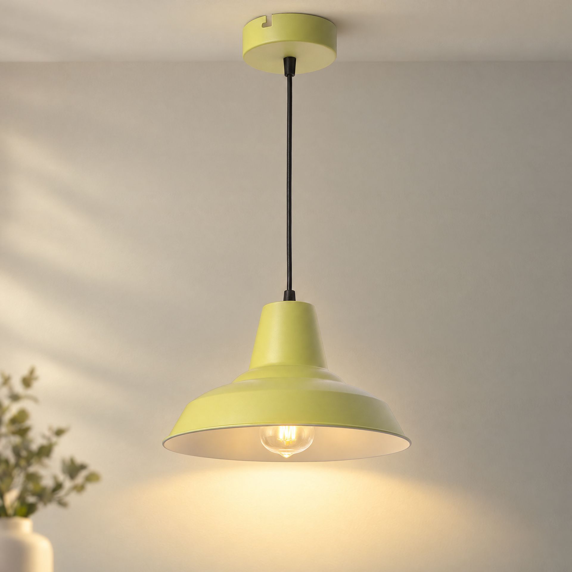 Livspace Fizz Opi Yellow Metal Pendant Light | Yellow