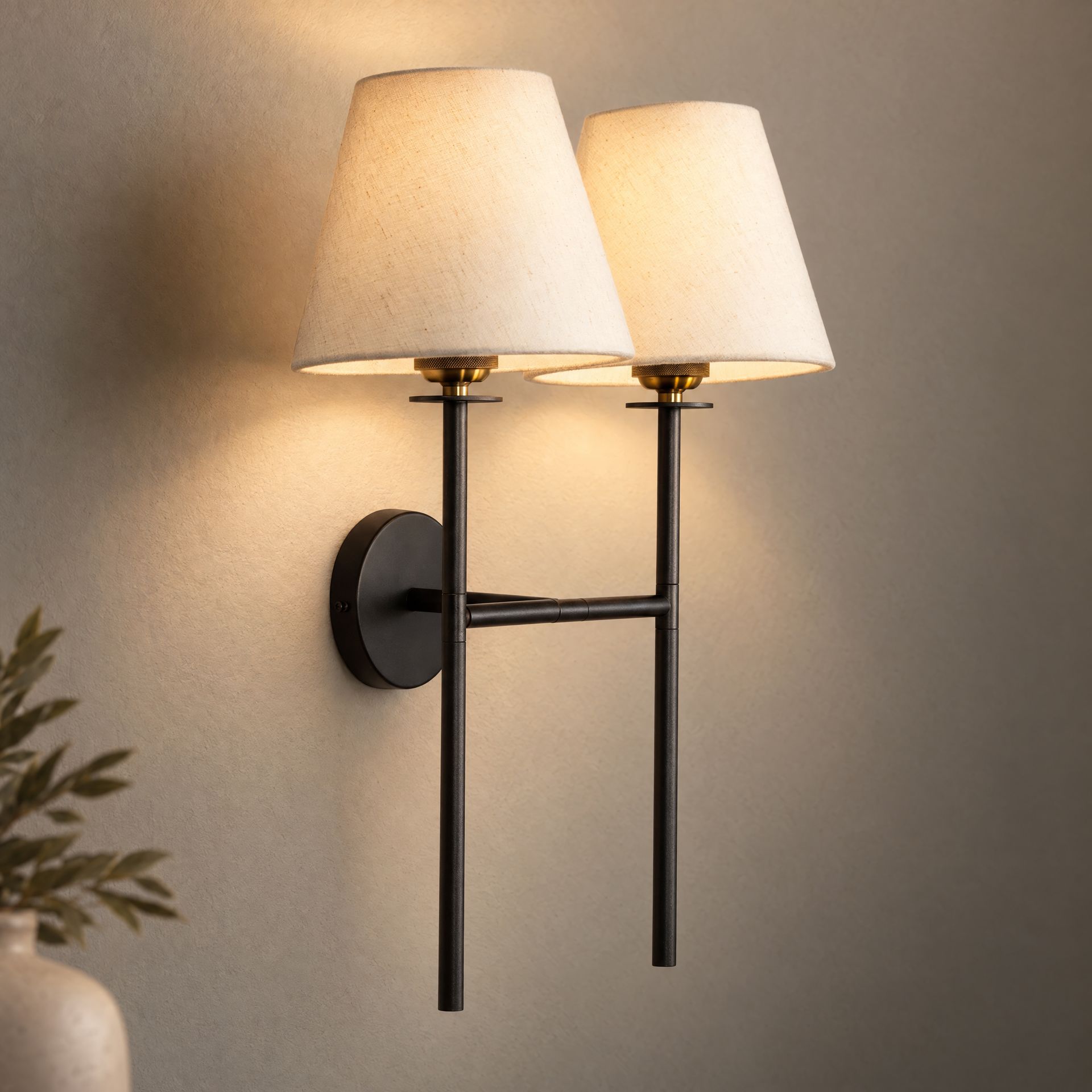 Livspace French Vintage Wall Light | Matt Black