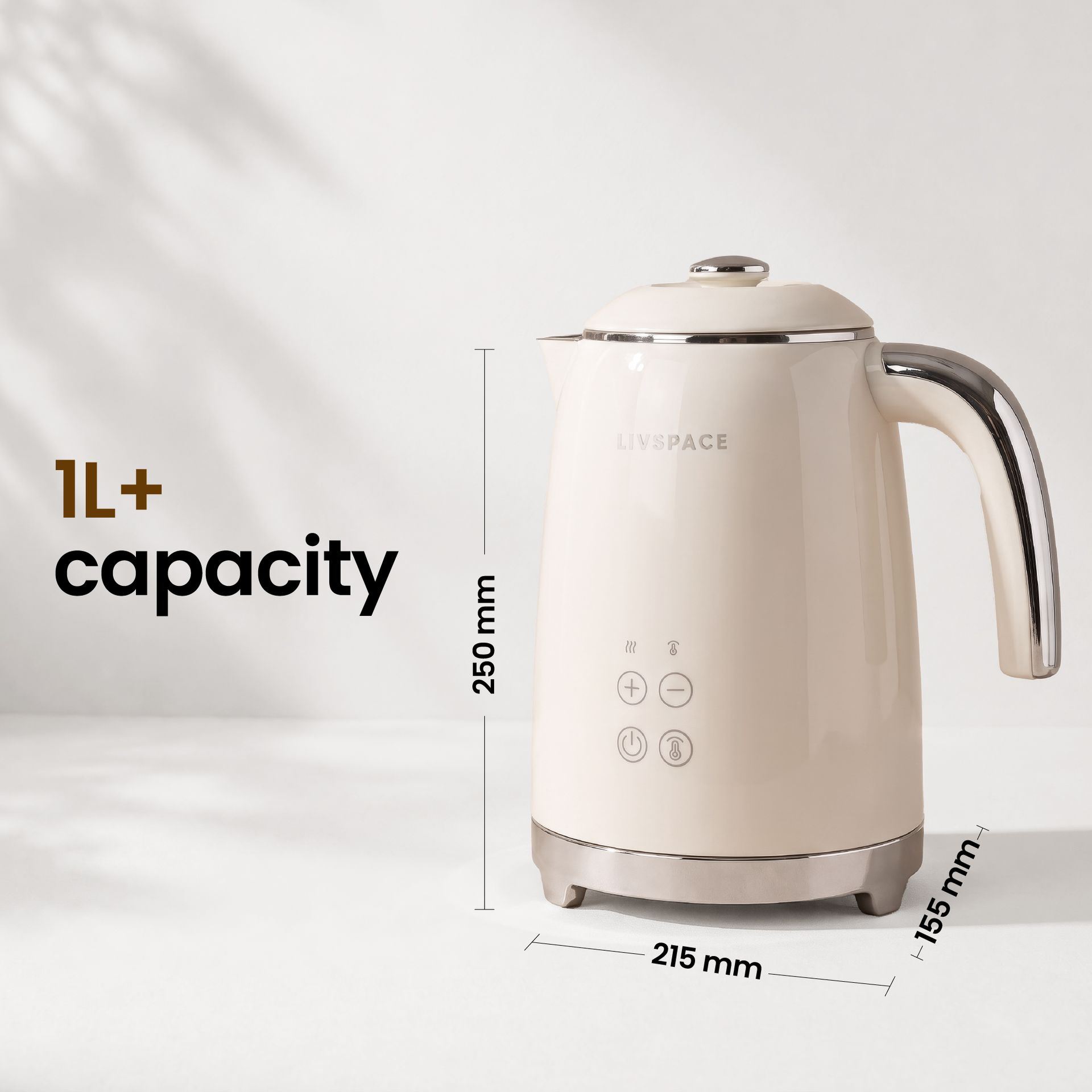 Livspace Digital Kettle 1 L - Ivory