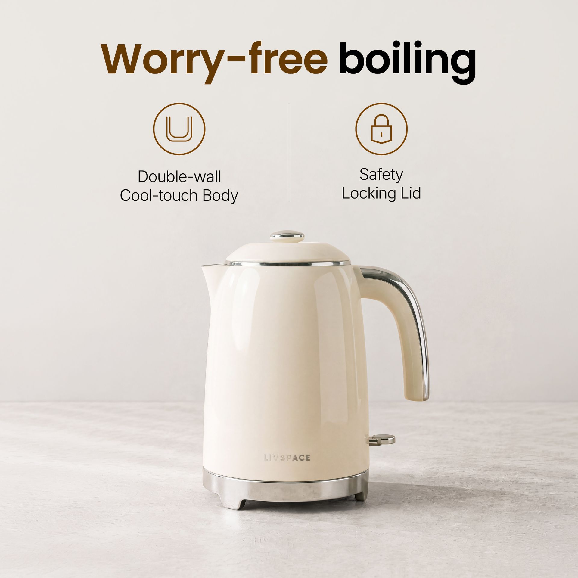 Livspace Kettle 1 L - Ivory