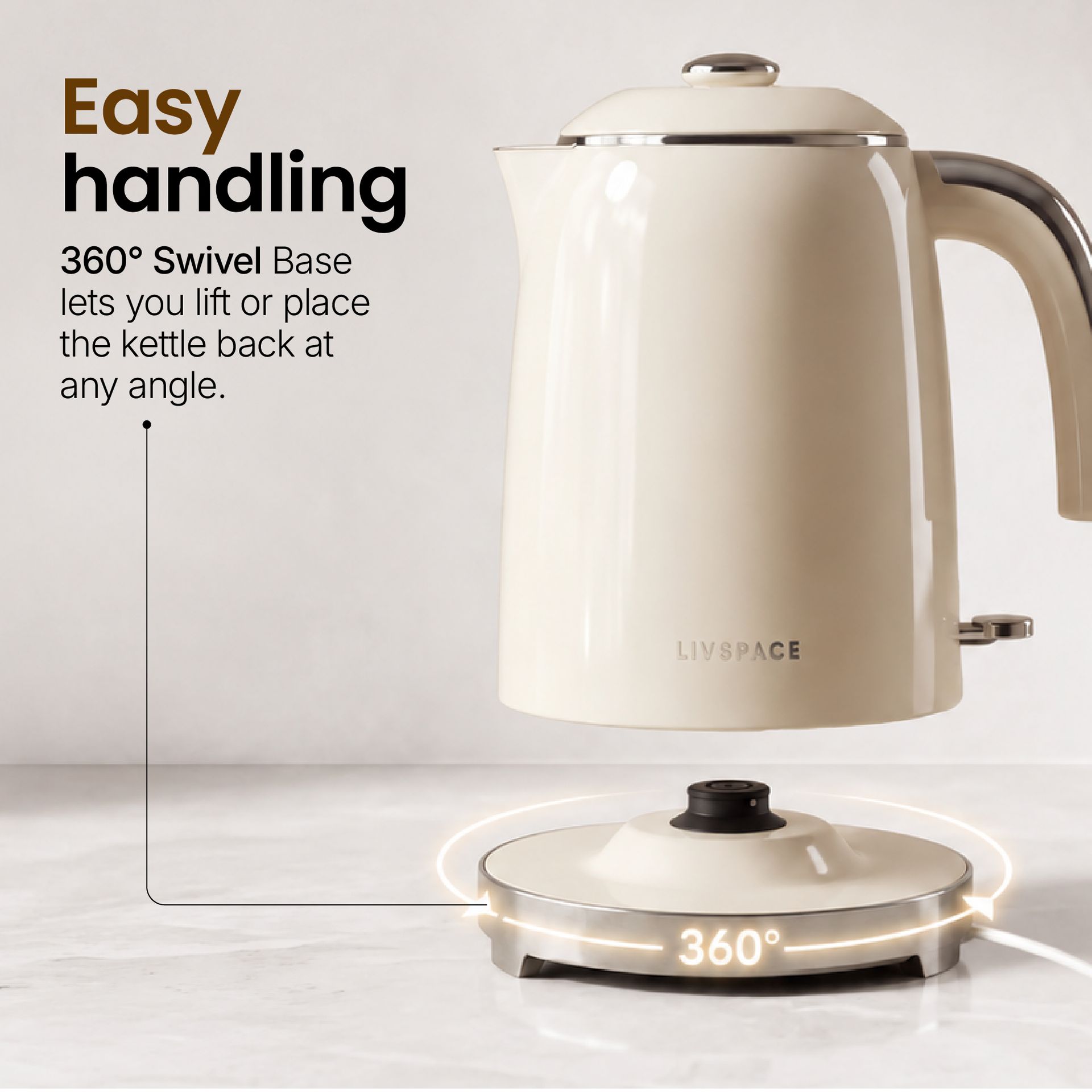 Livspace Kettle 1 L - Ivory