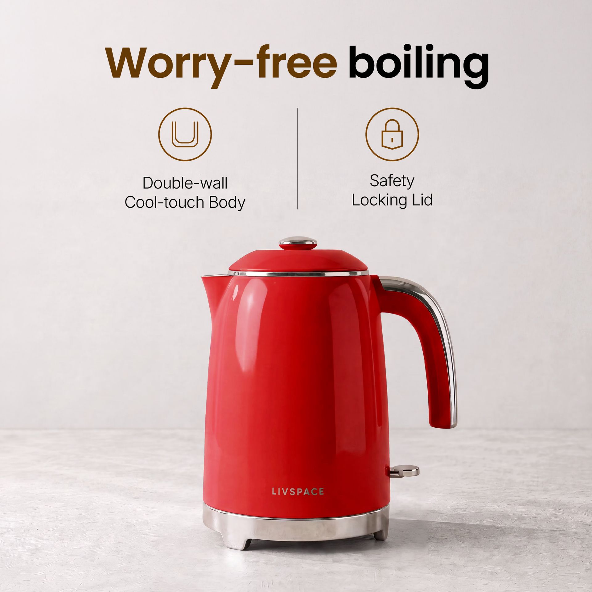 Livspace Kettle 1 L - Red