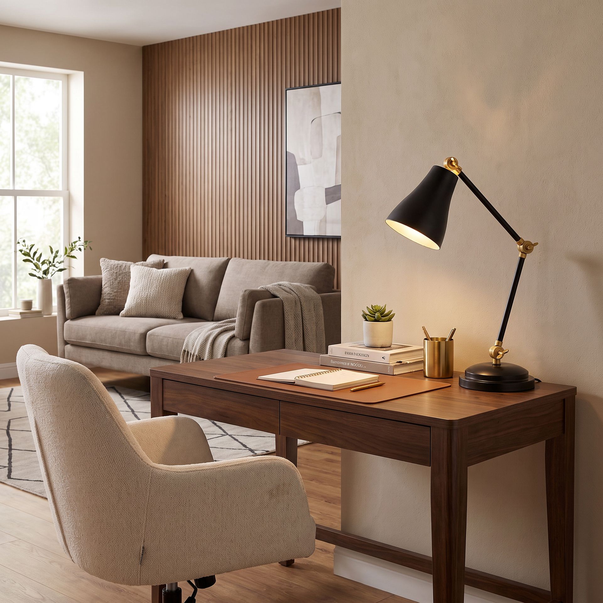 Livspace Leanne Ford Black Metal Study Lamp | Black Matt