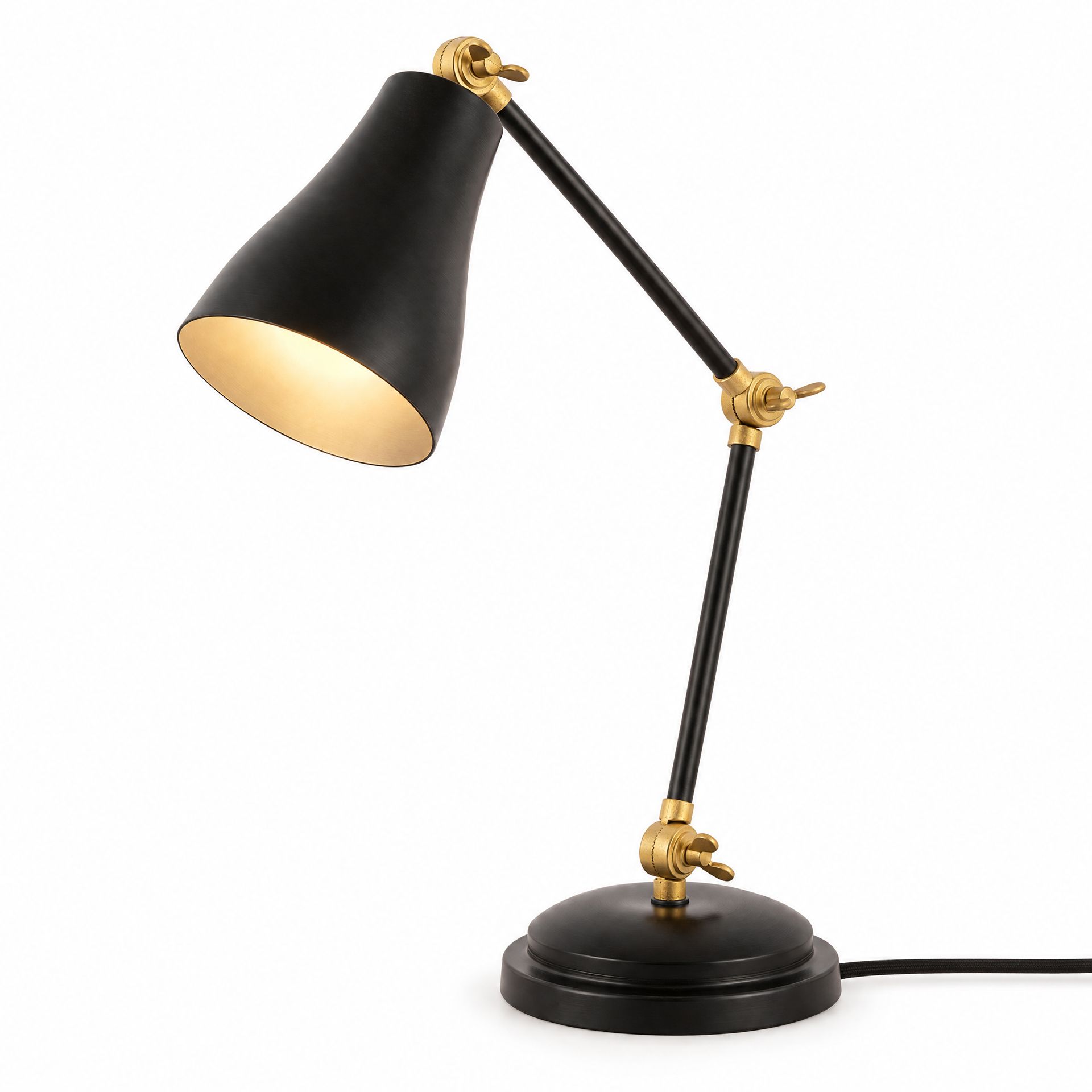 Livspace Leanne Ford Black Metal Study Lamp | Black Matt