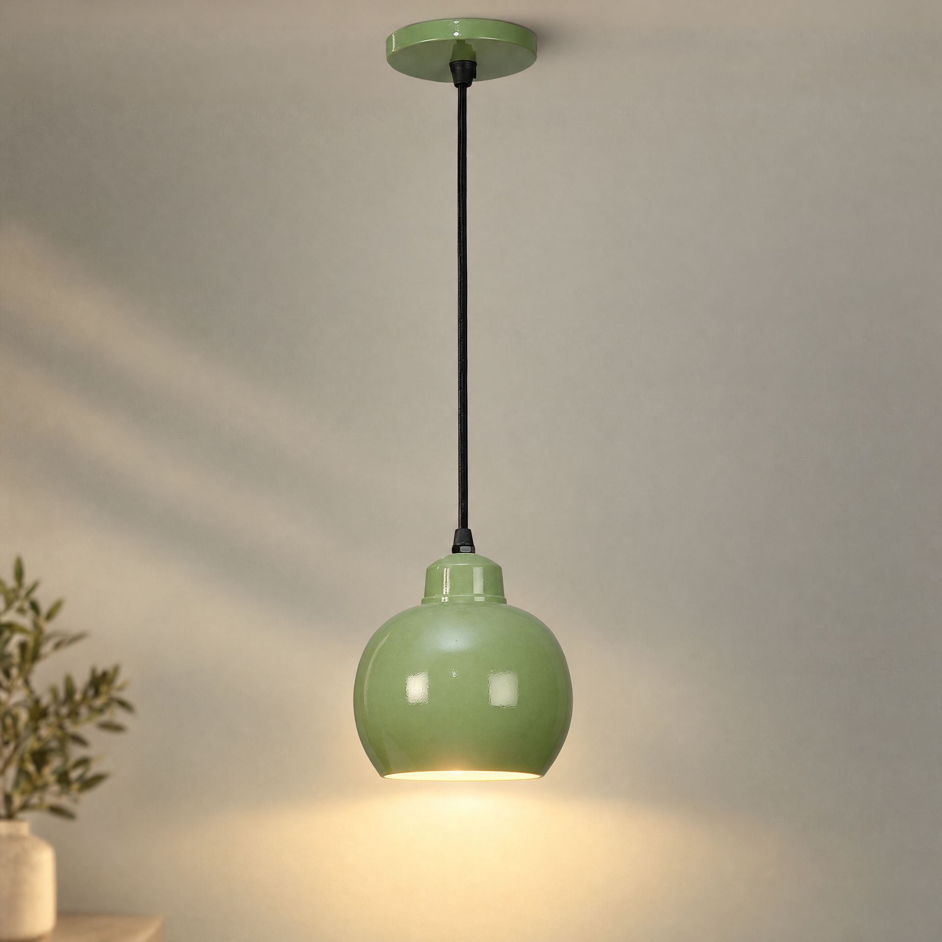 Livspace Livo Muuto Green Metal Pendant Light | Green