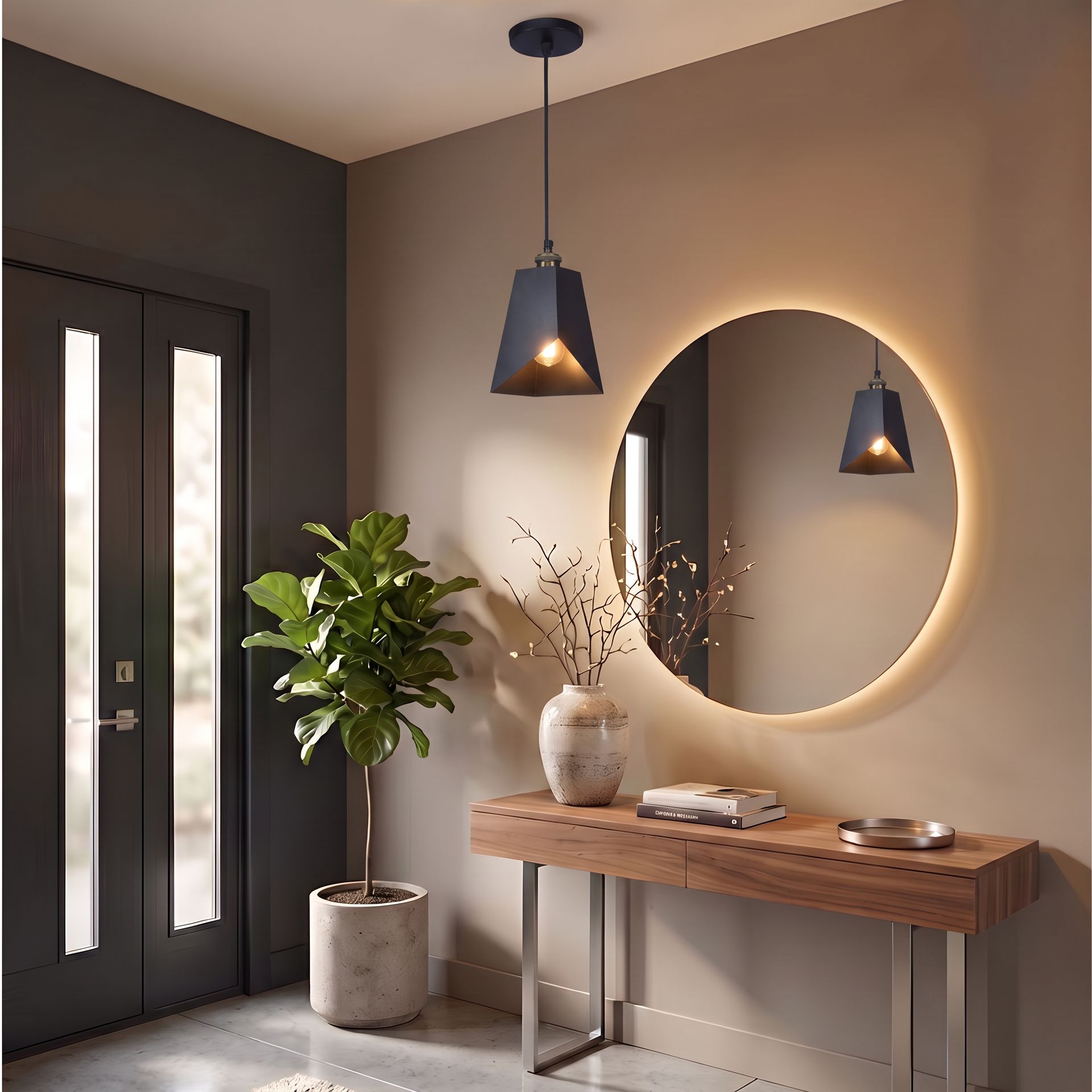 Livspace Maira Bonnelycke Black Metal Pendant Light | Black