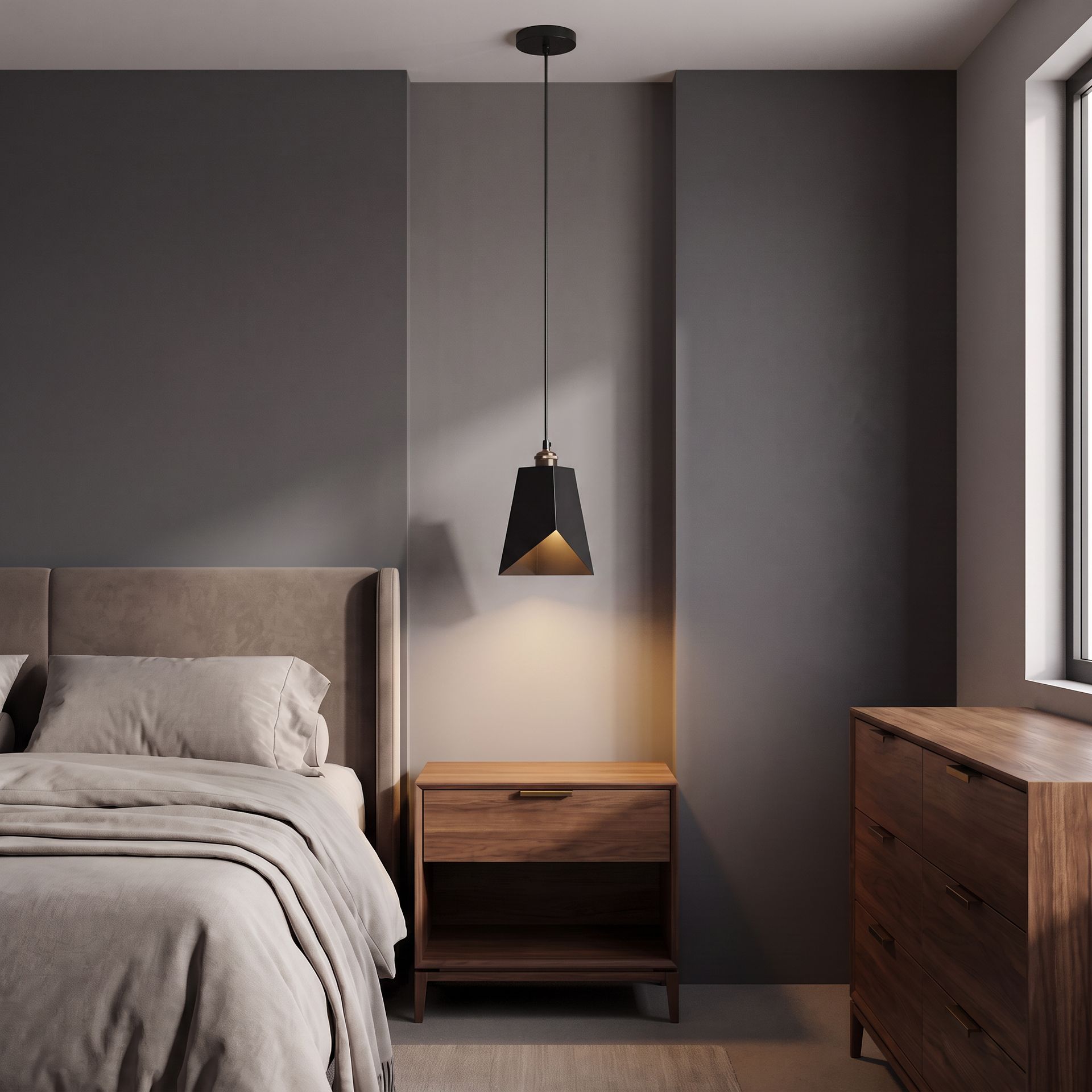 Livspace Maira Bonnelycke Black Metal Pendant Light | Black