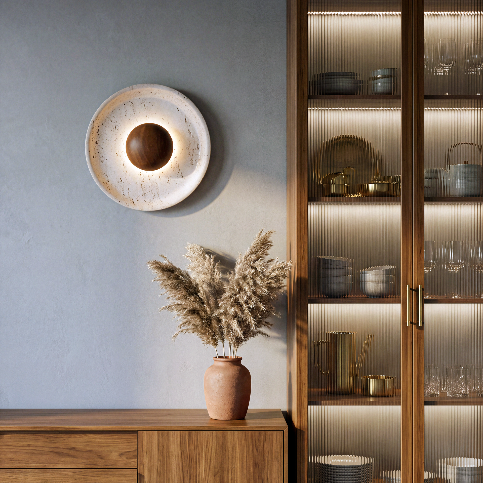 Livspace Mantle Wall Light | Beige + Brown