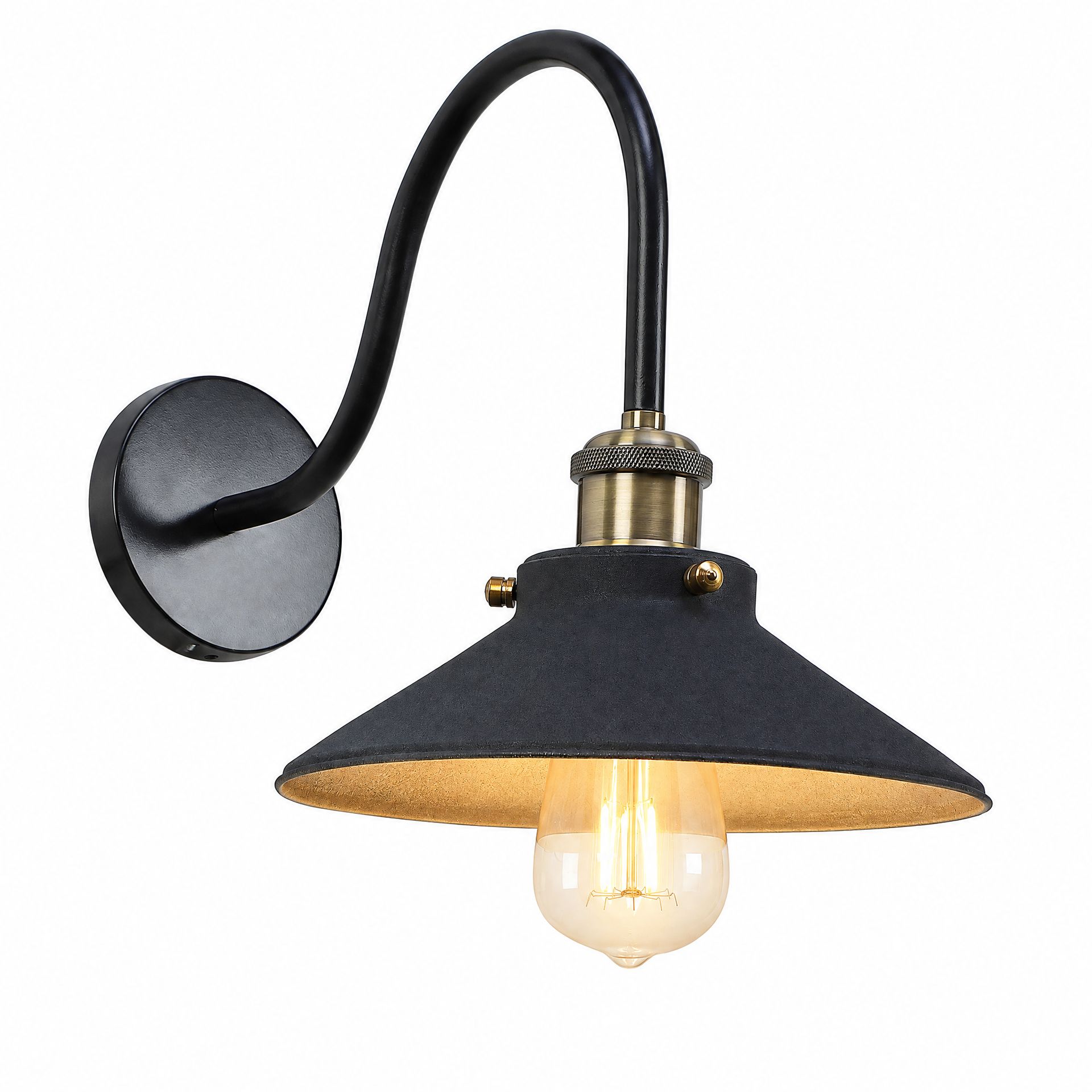 Livspace Matera Black Metal Wall Light | Black