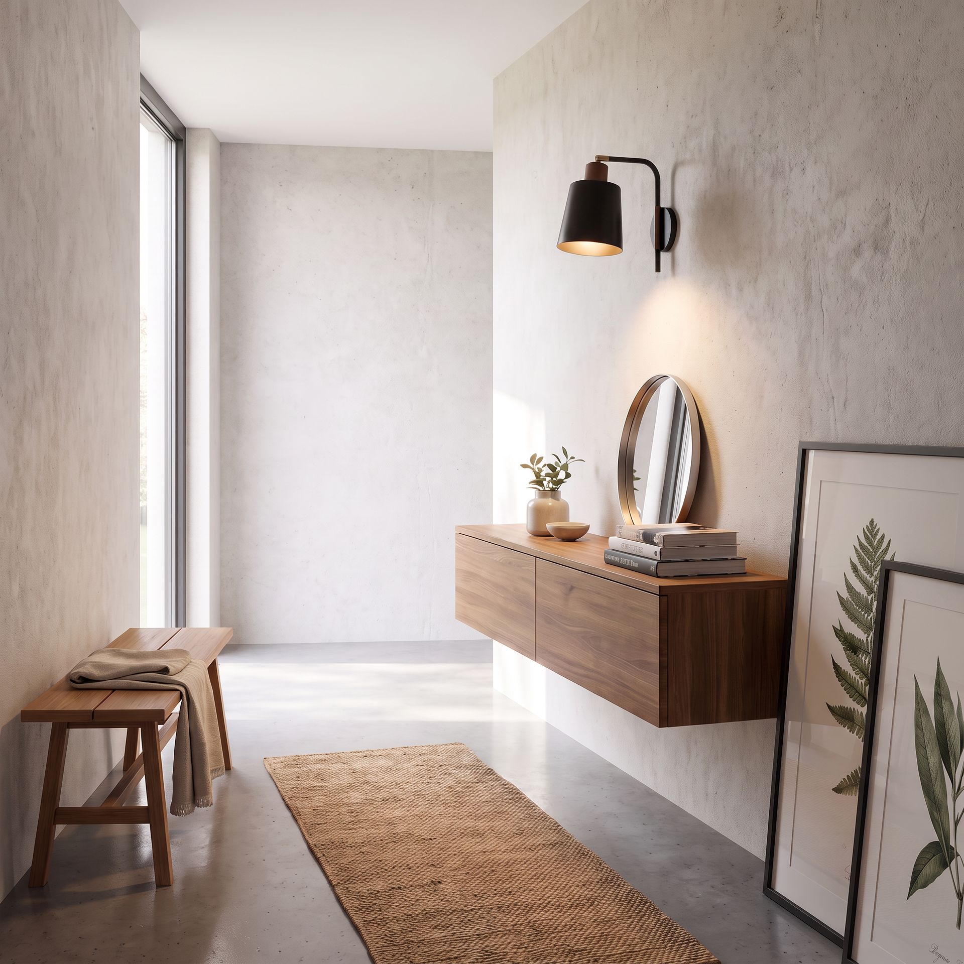 Livspace Milan Black Metal Wall Light | Black