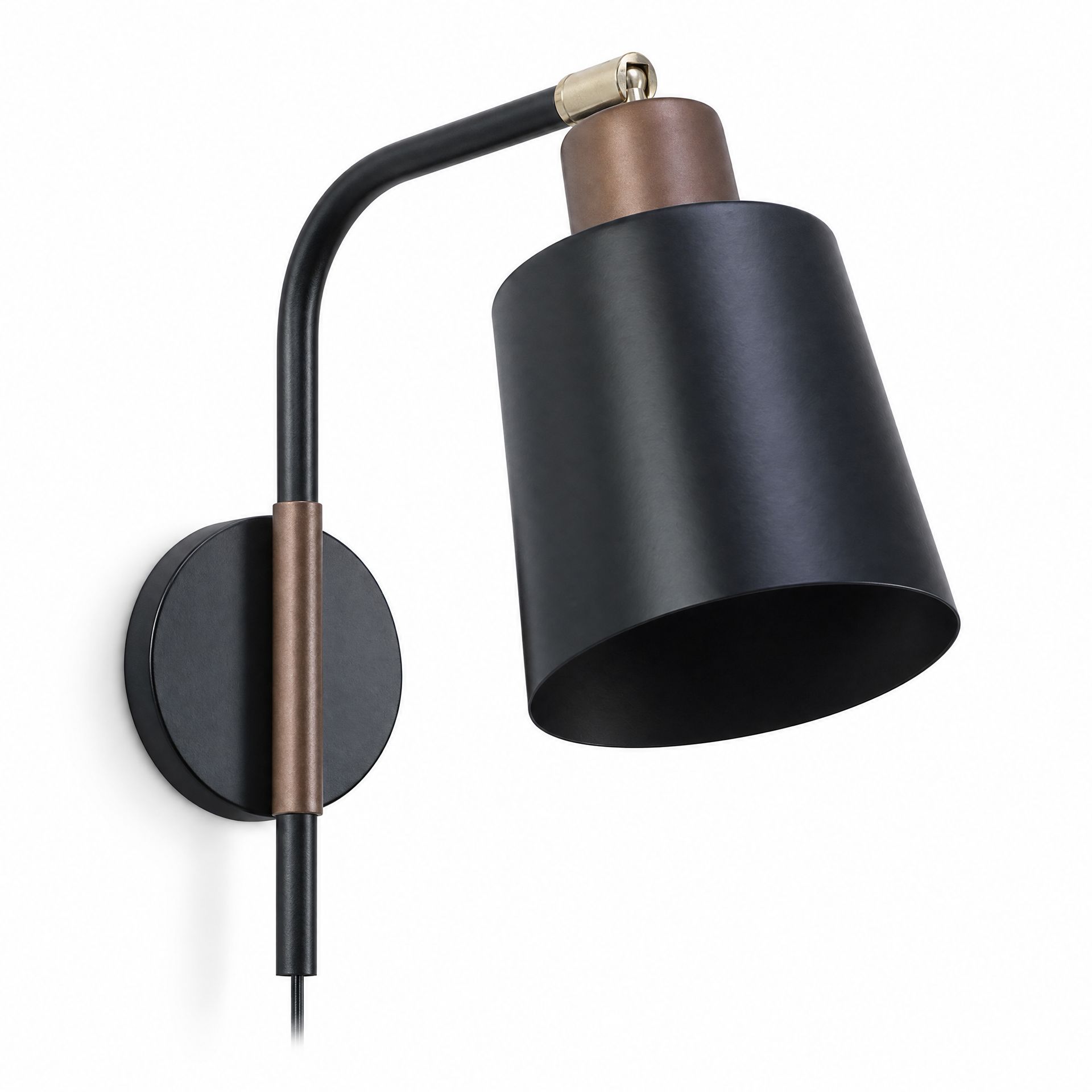 Livspace Milan Black Metal Wall Light | Black
