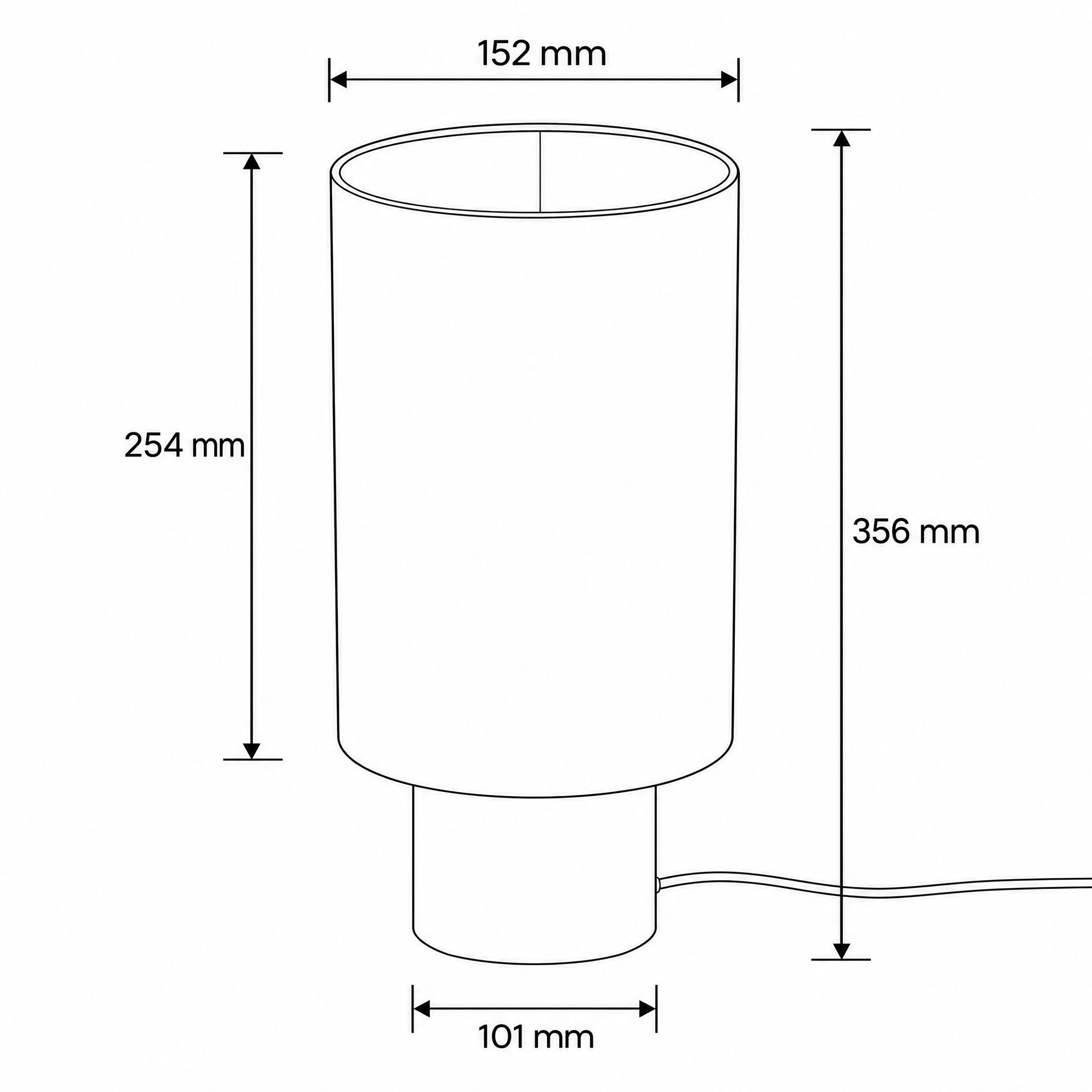 Livspace Modern Cylinder Table Lamp | Black