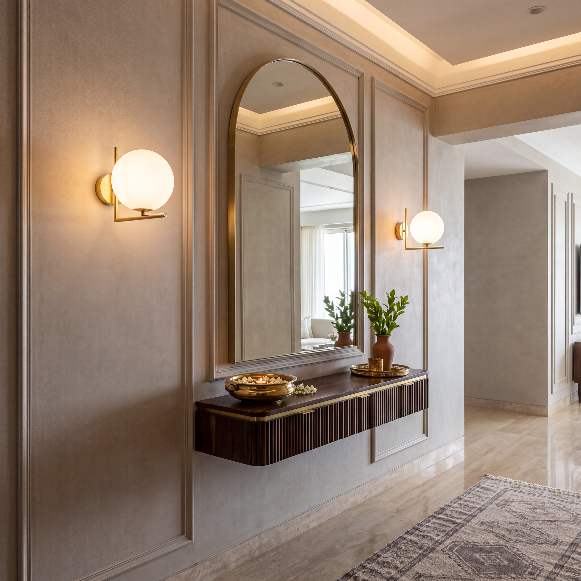 Livspace Orbis Axis Wall Wall Light | White + Gold