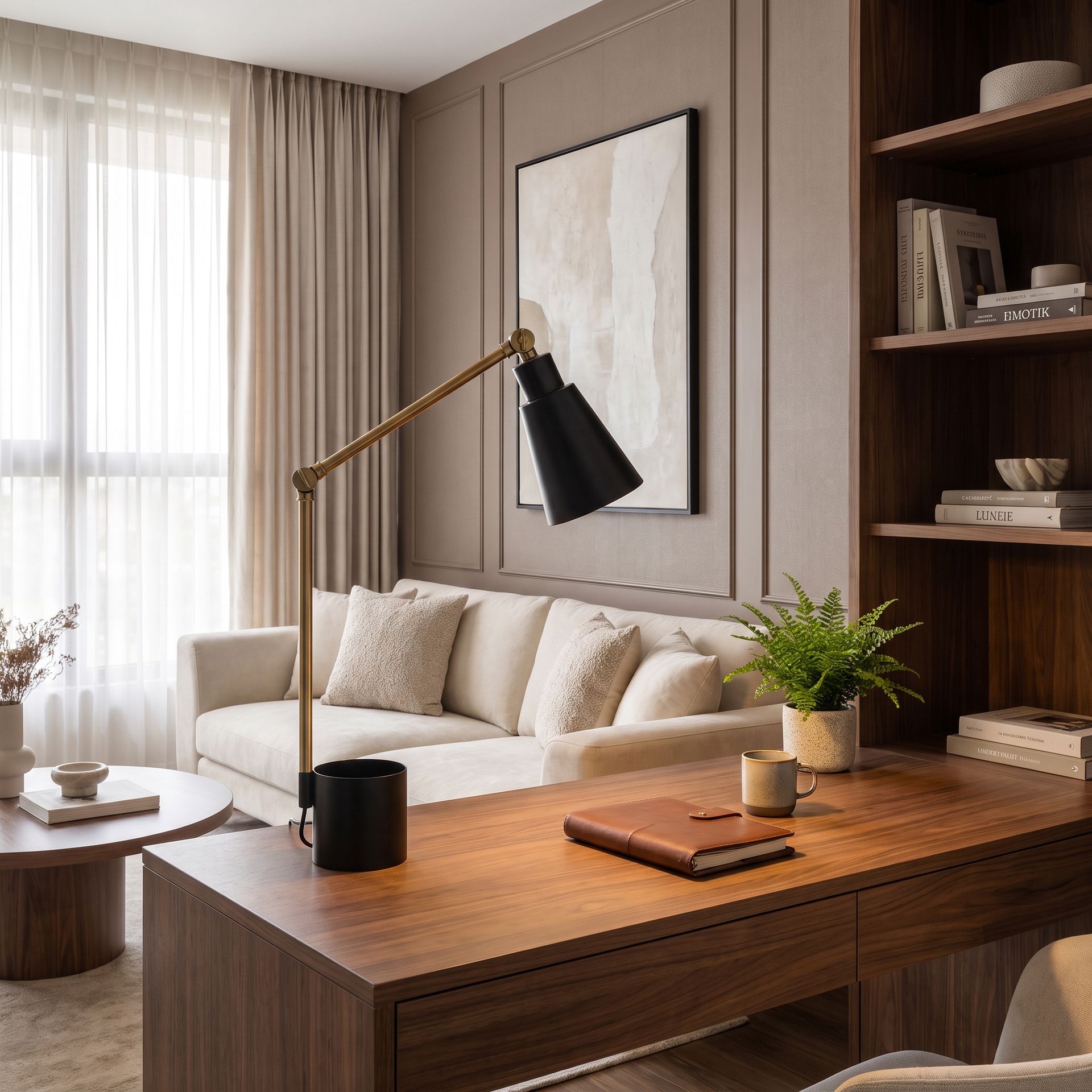 Livspace Potterybarn Black With Metal Base Study Lamp | Black & Gold