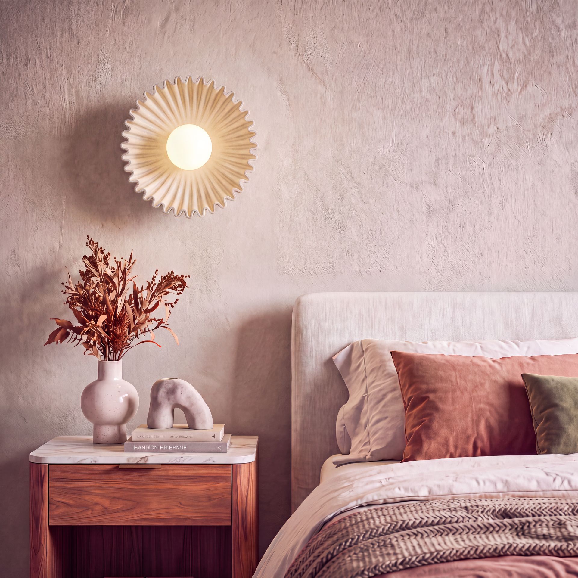 Livspace Reef Wall Light | Beige + White