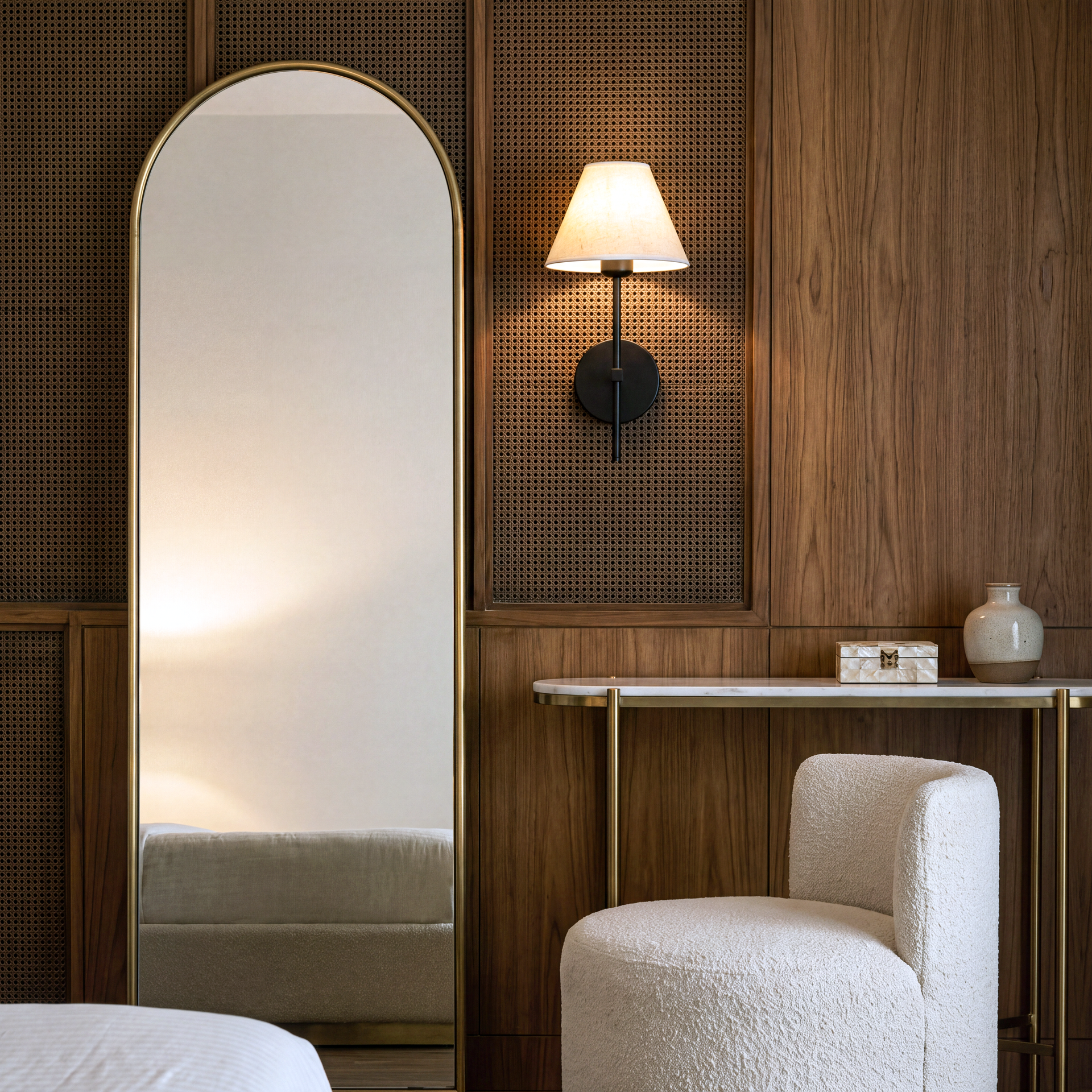 Livspace Serene Wall Light | Black + Brass