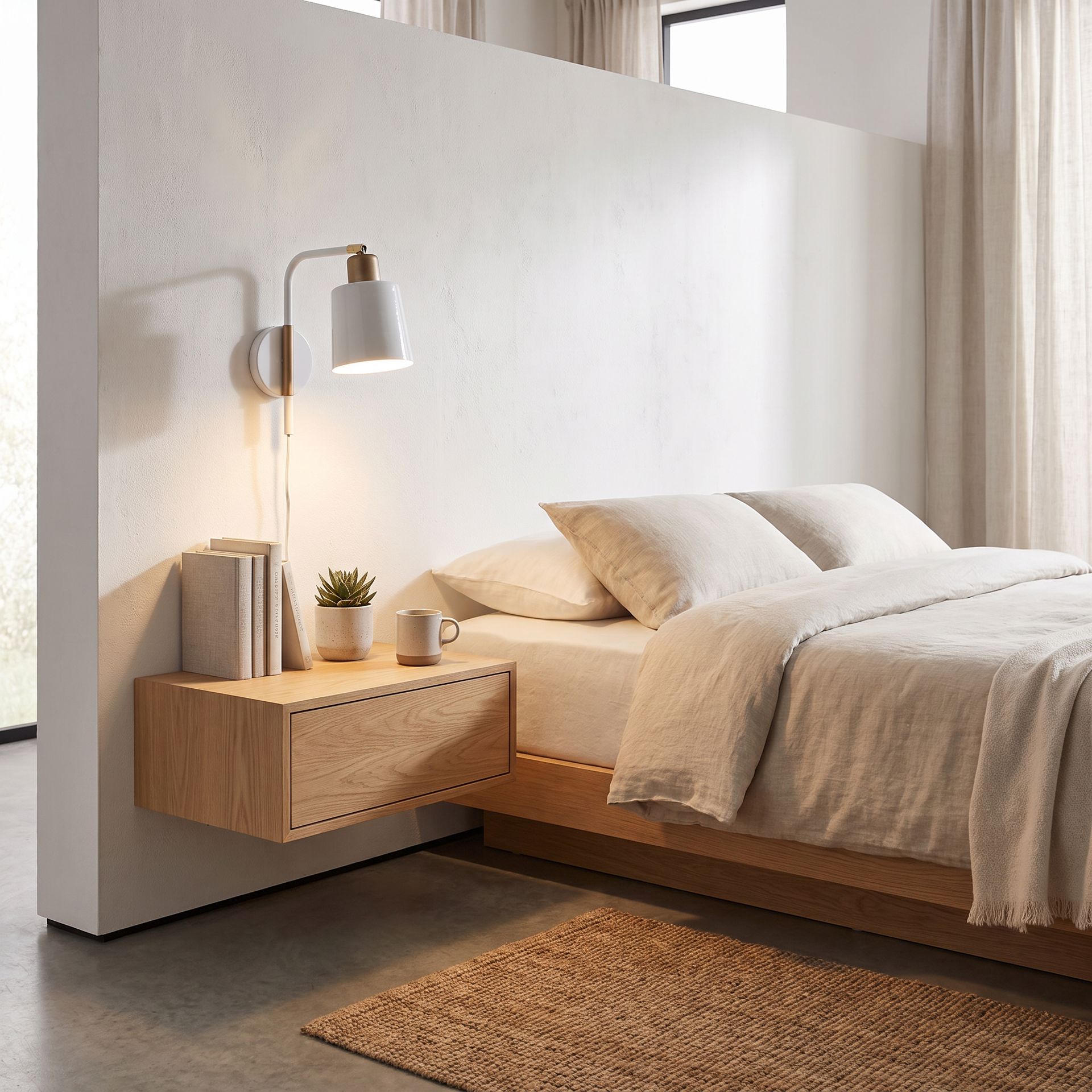 Livspace Siena White Metal Wall Light | White