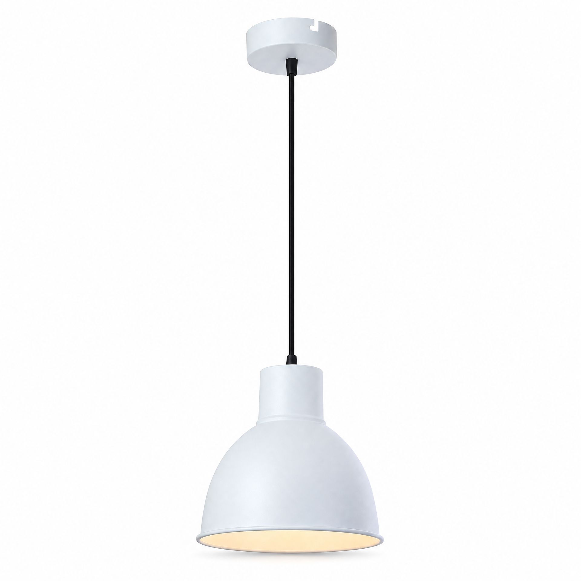 Livspace Stefan White Metal Pendant Light | White