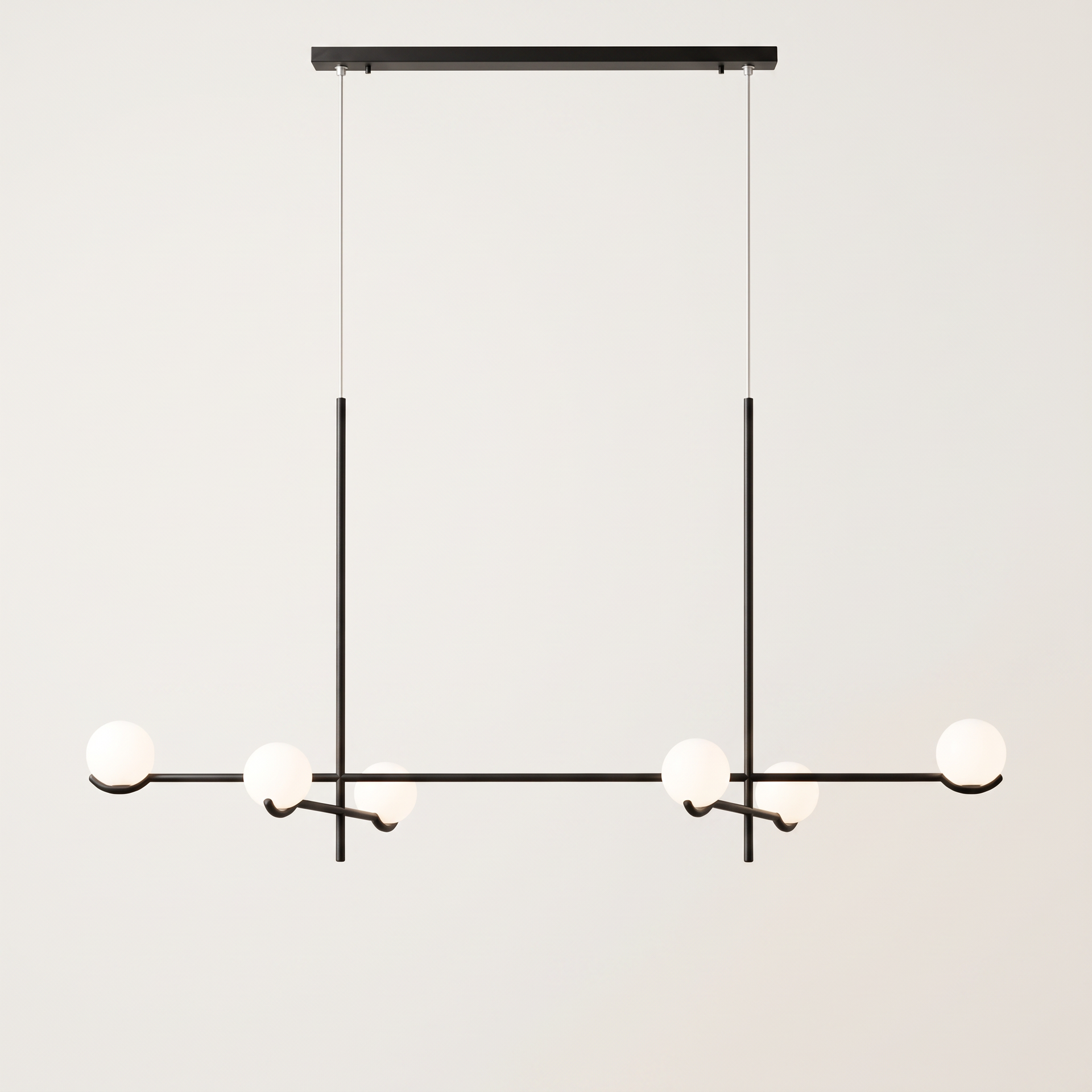 Livspace Tide 6 Head Chandelier | Black