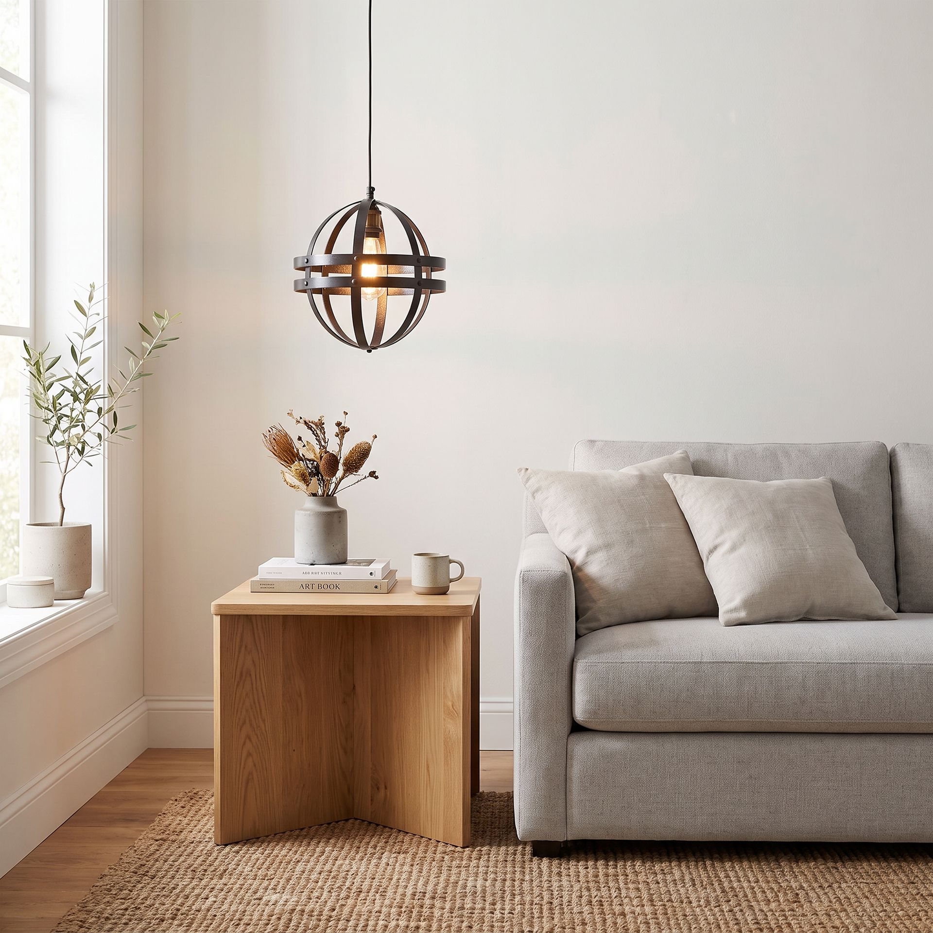 Livspace Vanessa Black Metal Pendant Light | Black