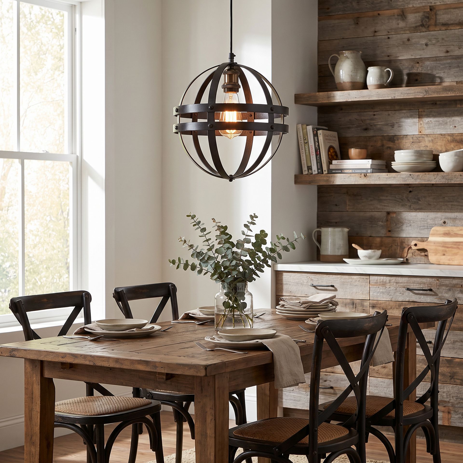 Livspace Vanessa Black Metal Pendant Light | Black