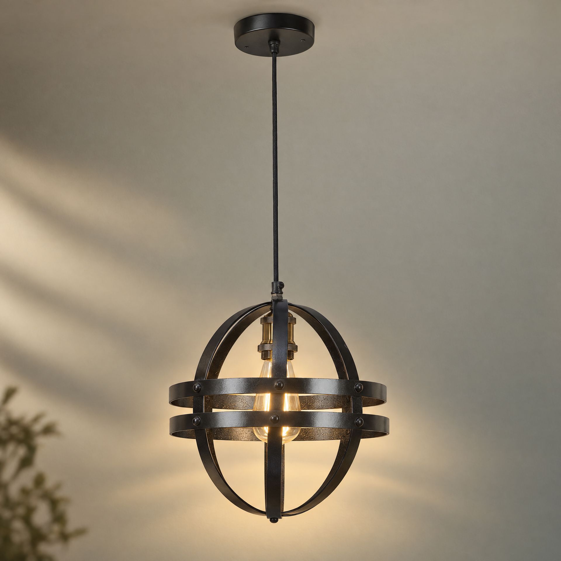 Livspace Vanessa Black Metal Pendant Light | Black