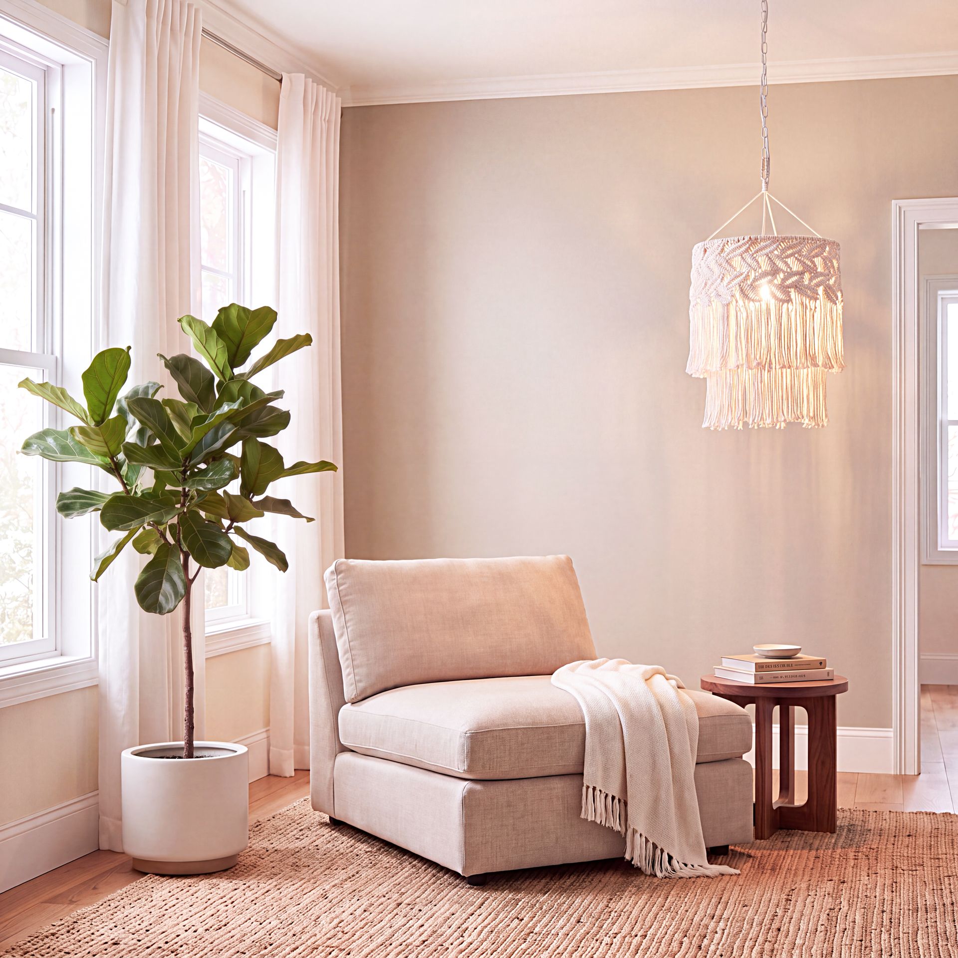 Livspace Weave Pendant | White