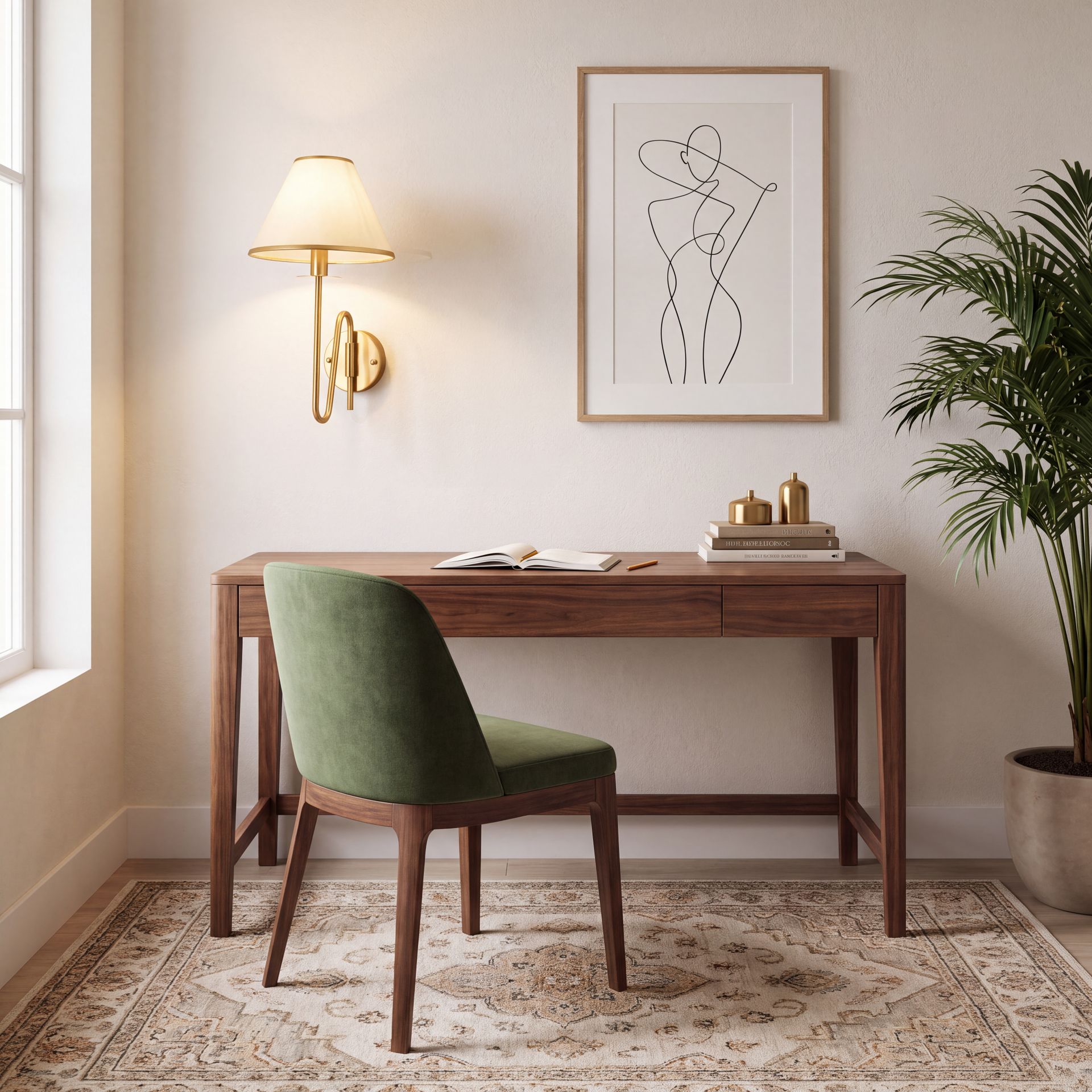 Livspace Whisper Wall Light | White + Brass