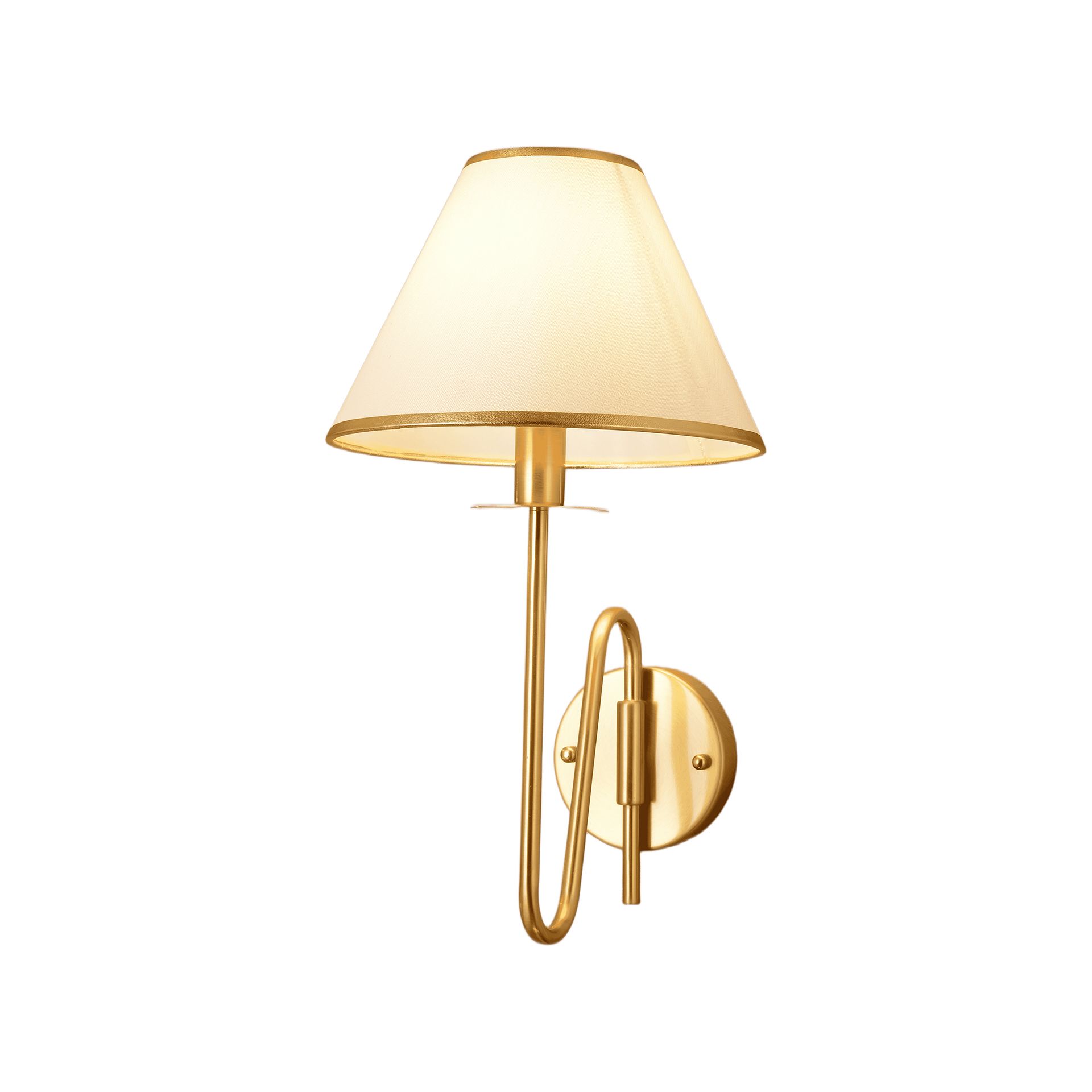 Livspace Whisper Wall Light | White + Brass