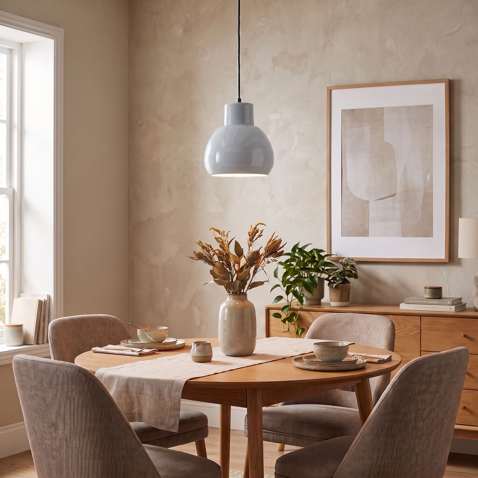 Livspace Zulia Apple White Metal Pendant Light | White