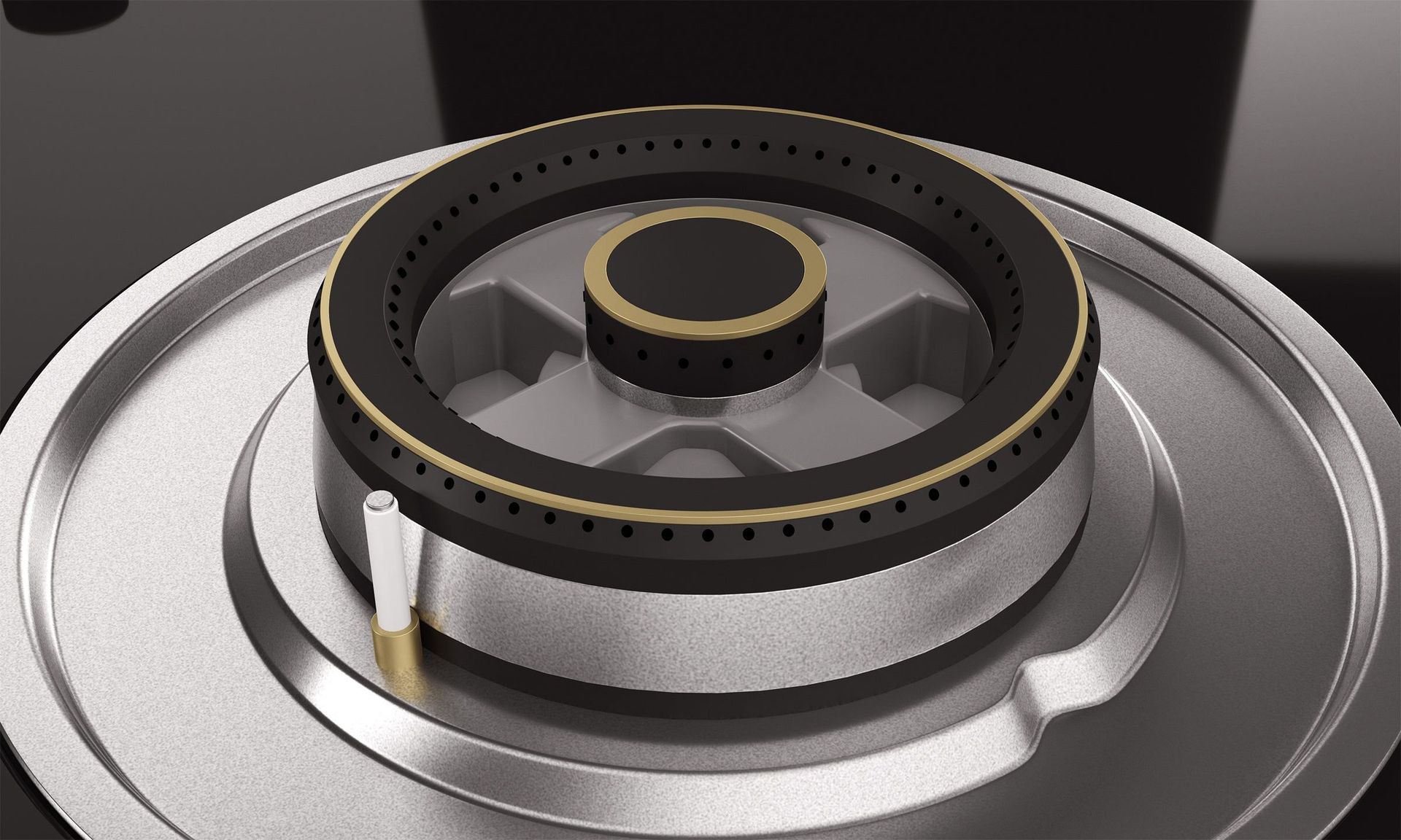 Optima Gloss 3-burner Brass Hob | Auto Ignition - 60 cm