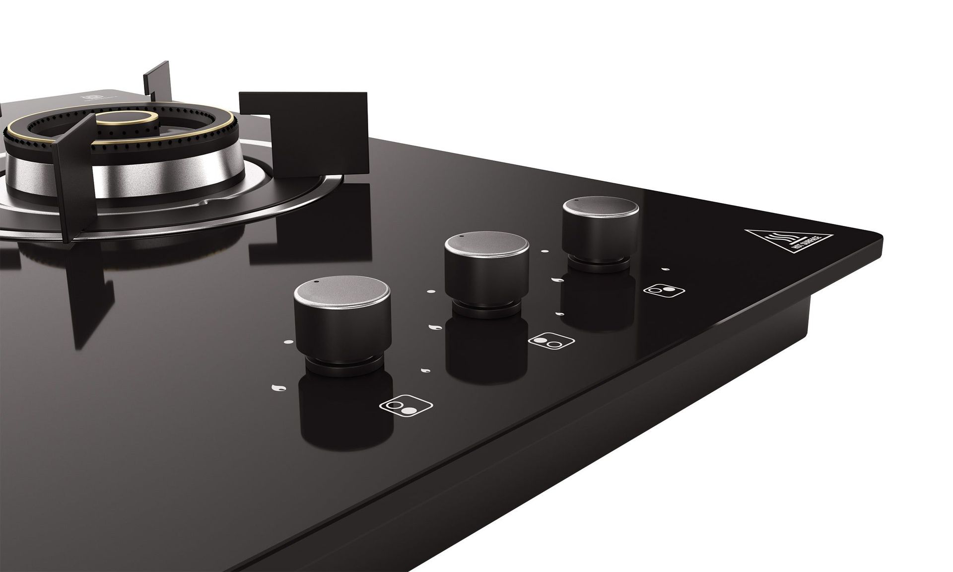 Optima Gloss 3-burner Brass Hob | Auto Ignition - 60 cm