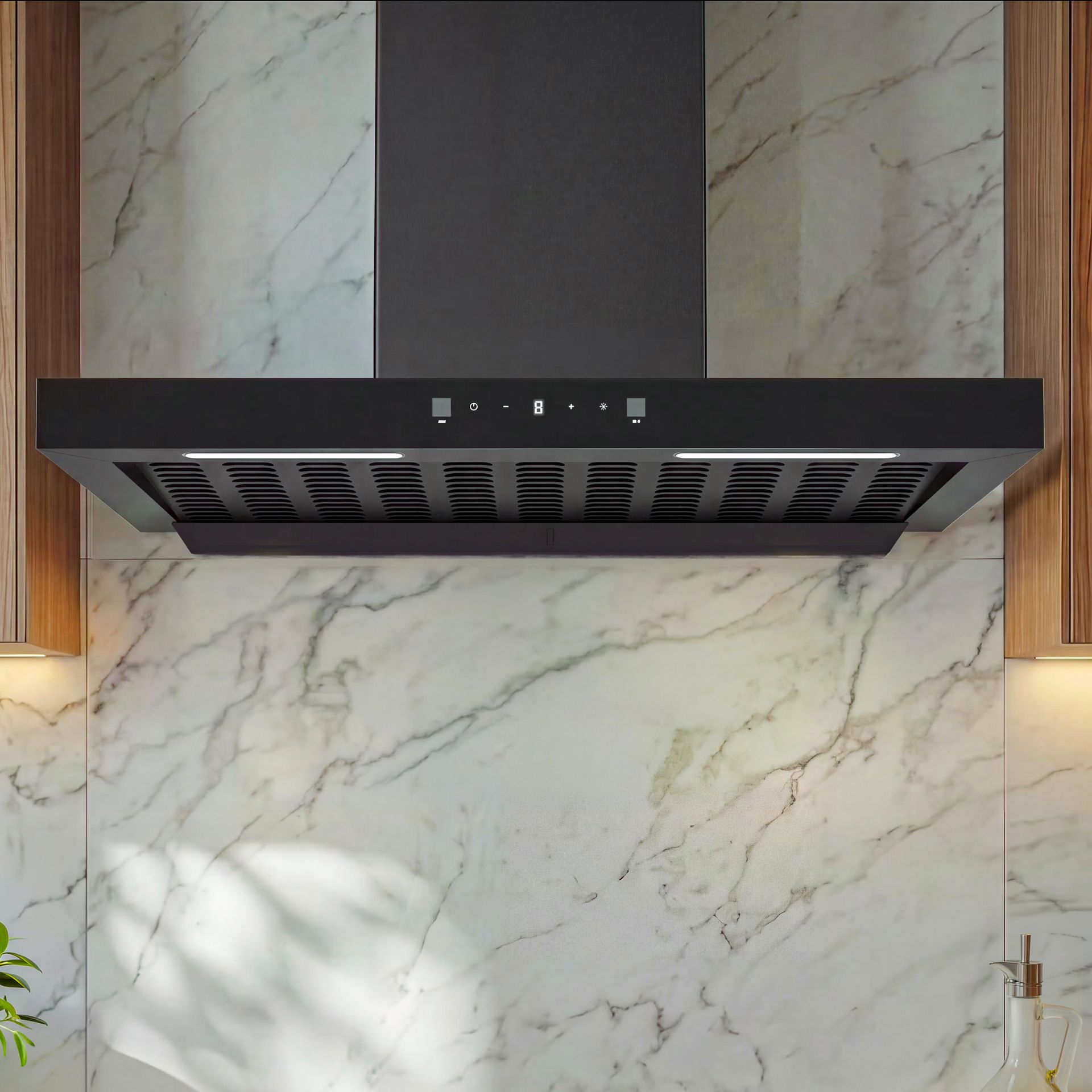Optima 90 cm T-Shaped Chimney | Ducted 1200 m3/h Suction | Auto Clean