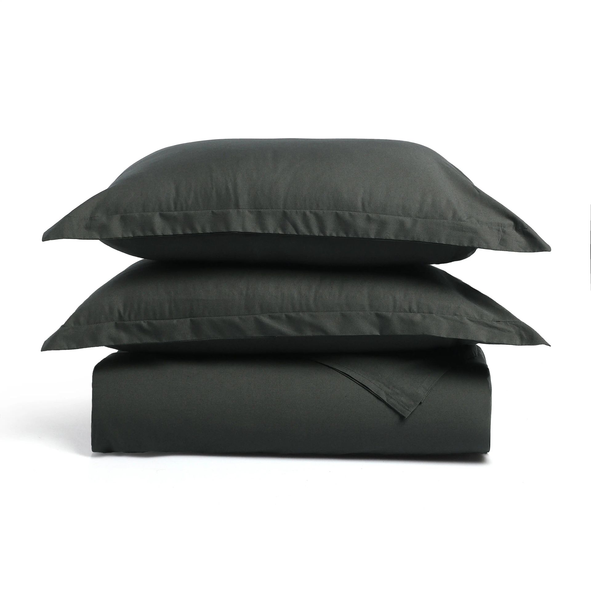 Solid Dyed 144 TC 100% Cotton Dark Grey Super King Bedsheet Set | Paleto