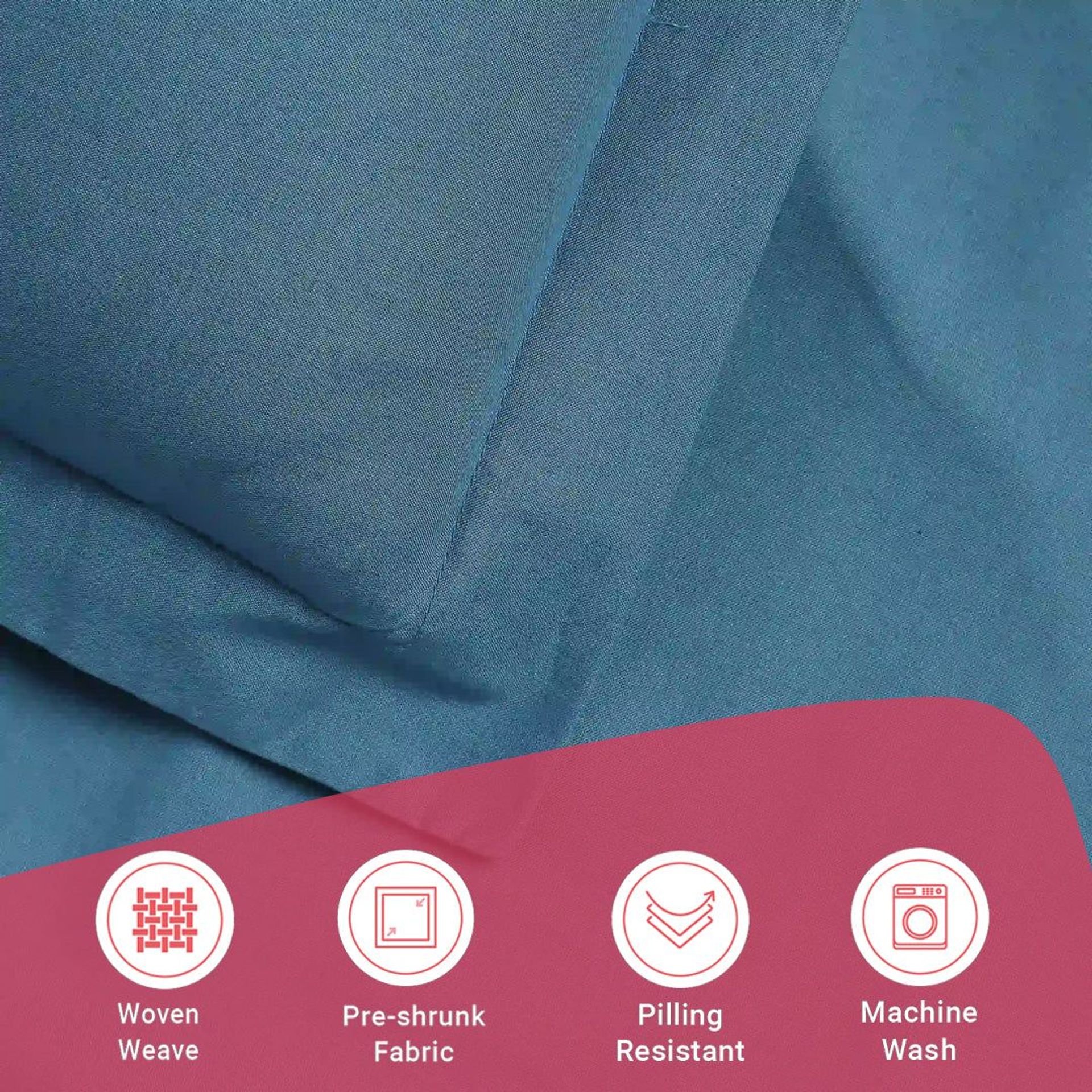 Solid Dyed 144 TC 100% Cotton Mineral Super King Bedsheet Set | Paleto