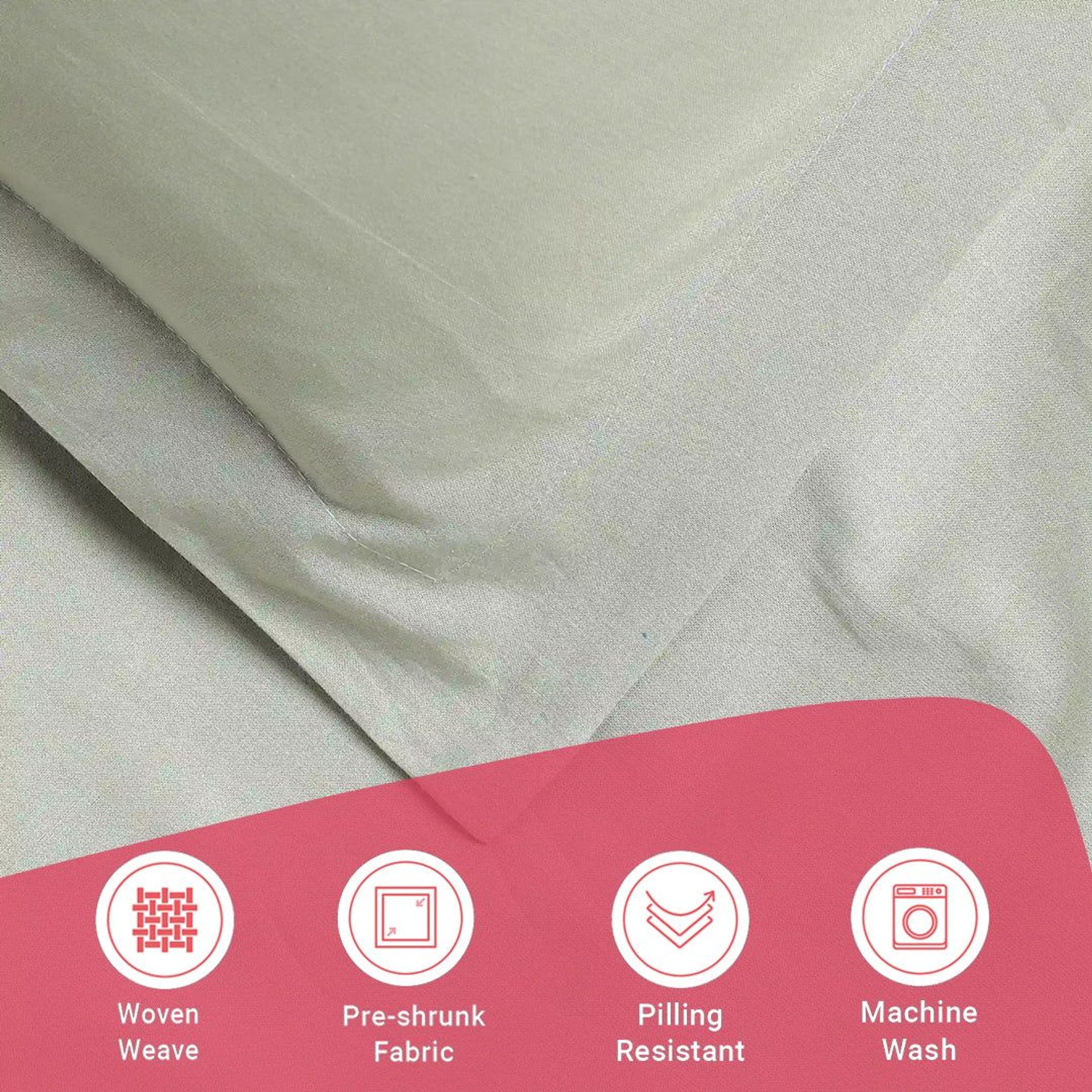Solid Dyed 144 TC 100% Cotton Silver Super King Bedsheet Set | Paleto