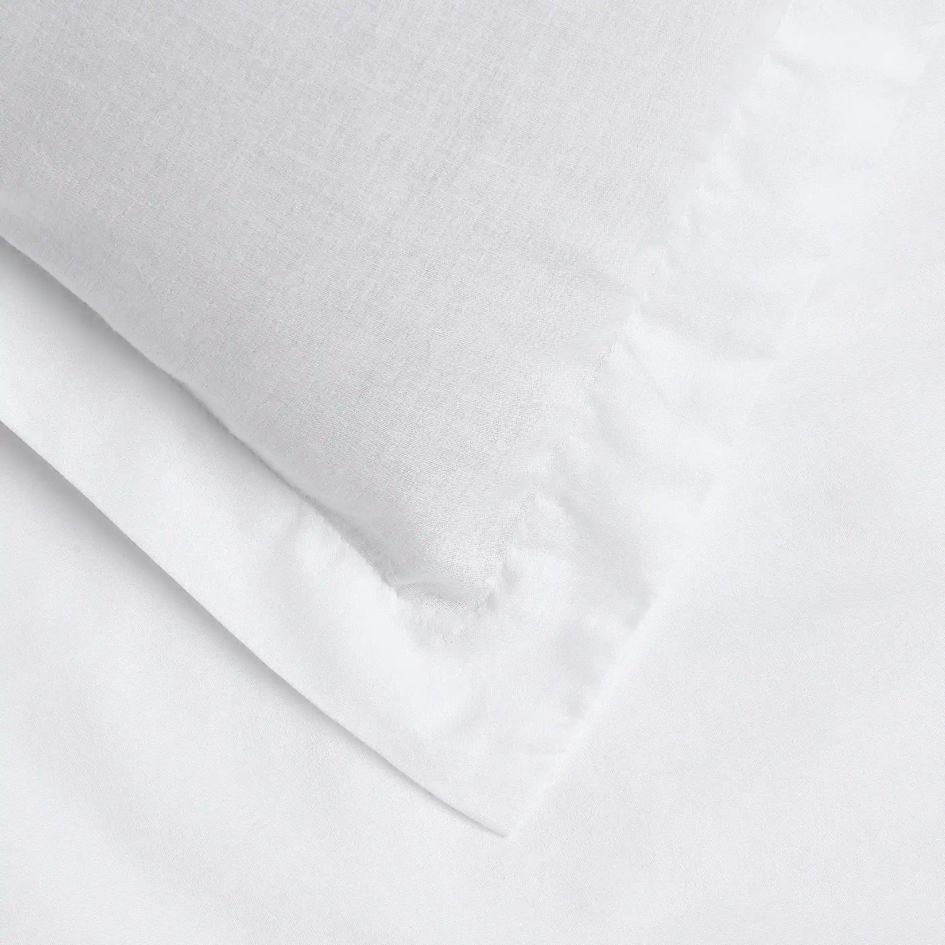 Solid Dyed 144 TC 100% Cotton White Super King Bedsheet Set | Paleto