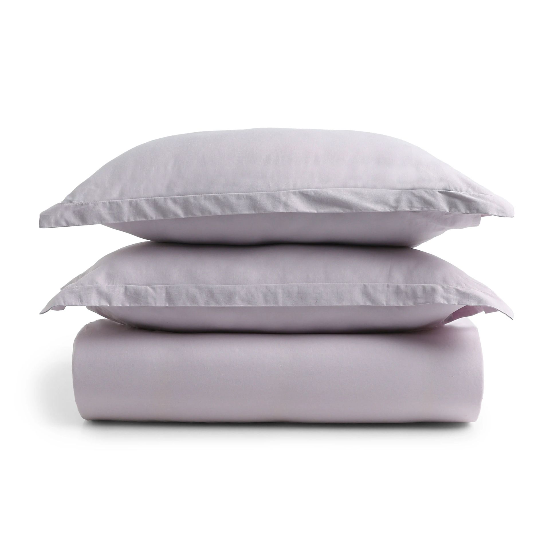 Solid Dyed 144 TC 100% Cotton Grey Lavender King Fitted Sheet Set | Paleto