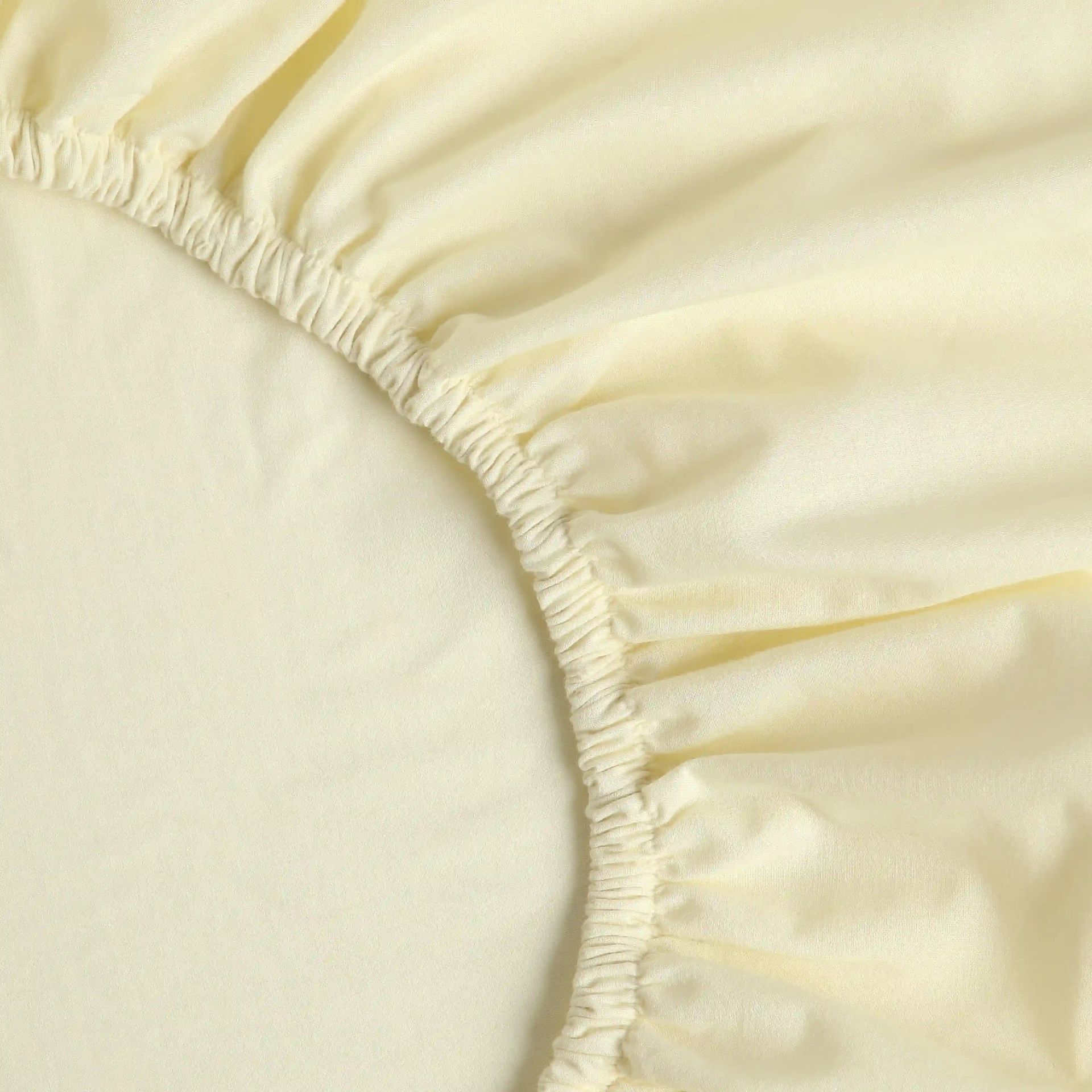 Solid Dyed 144 TC 100% Cotton Ivory Queen Fitted Sheet Set | Paleto